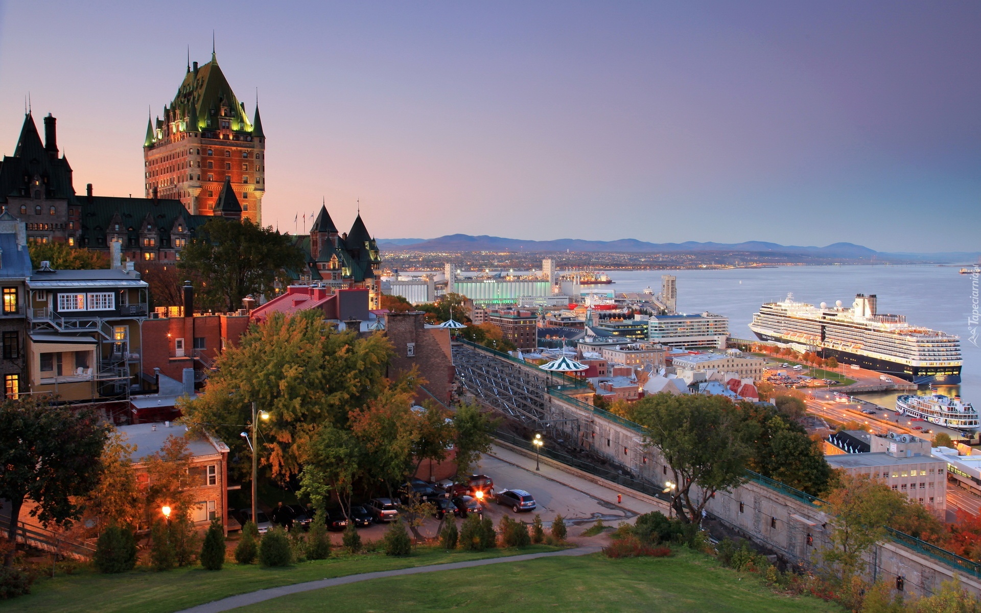 Quebec, Port, Statki, Panorama, Miasta, Kanada