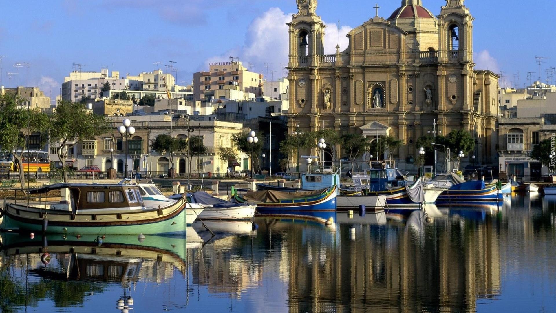 Domy, Port, Łódki, Malta