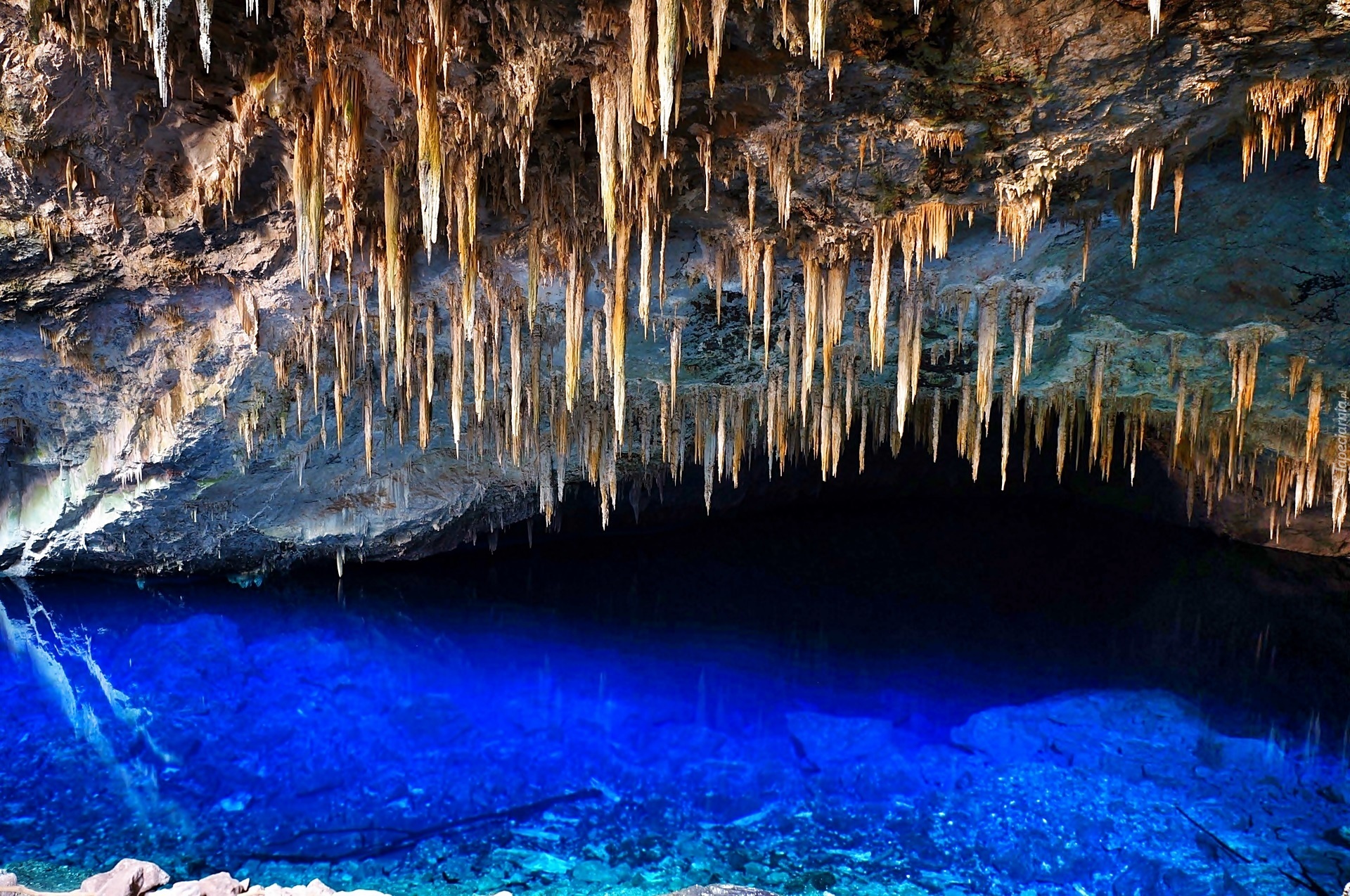 Bonito, Jaskinia, Blue, Lake, Cave, Jezioro, Stalaktyty