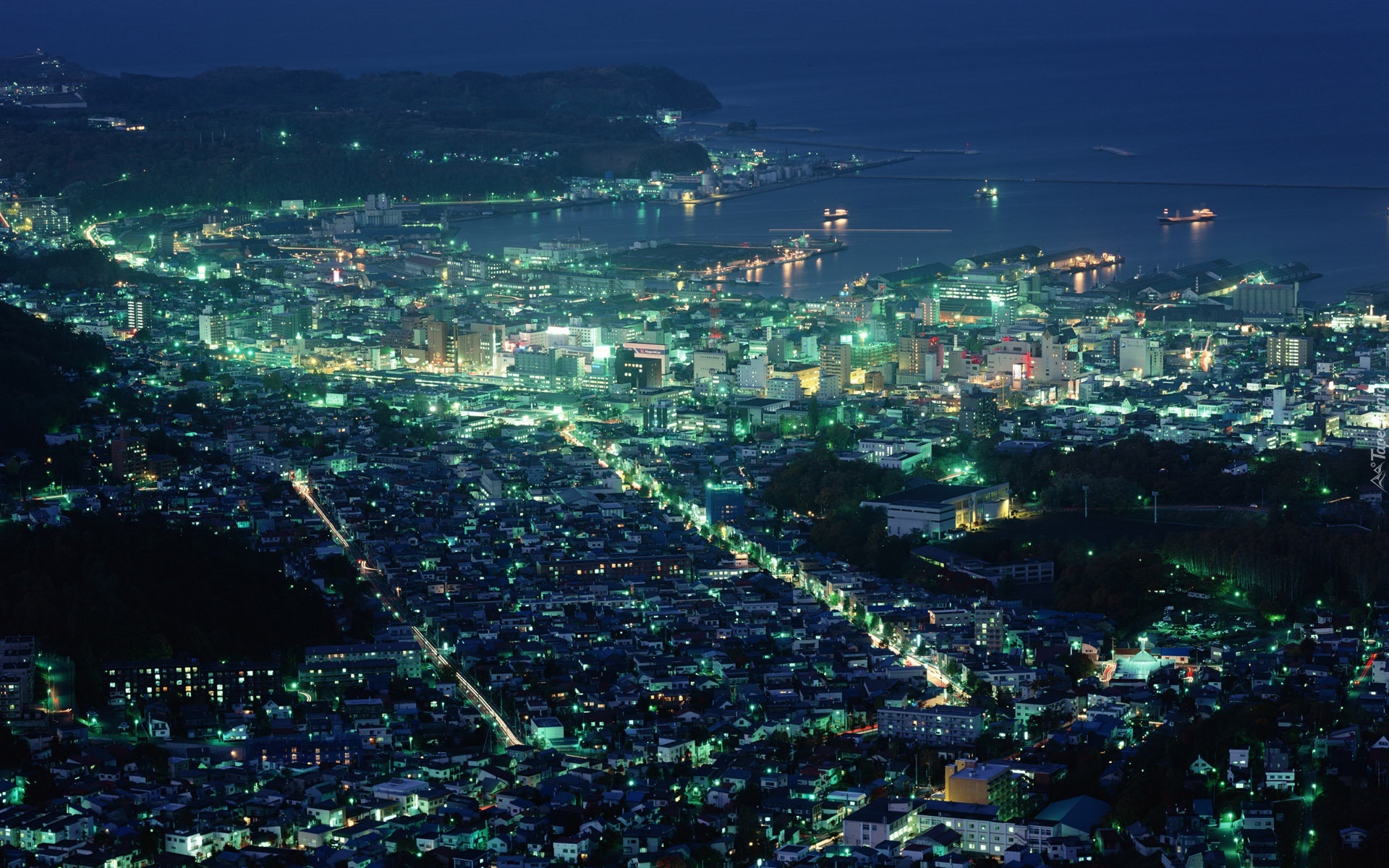 Japonia, Hakodate, Miasto, Noc
