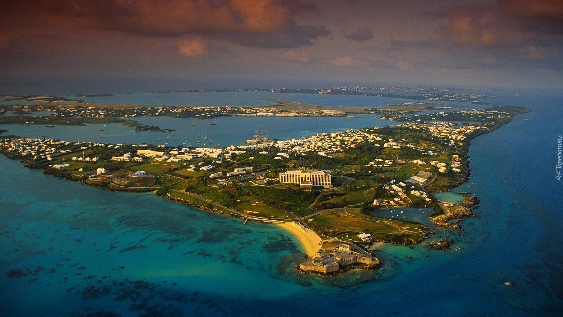 Bermudy, Wyspa, Morze, Hotel The Fairmont Hamilton Princess