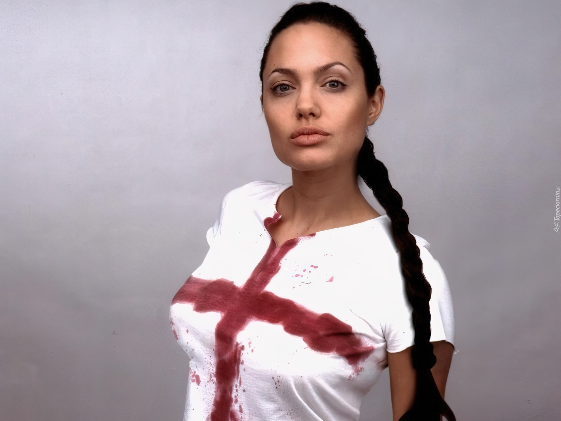 Angelina Jolie, długi warkocz