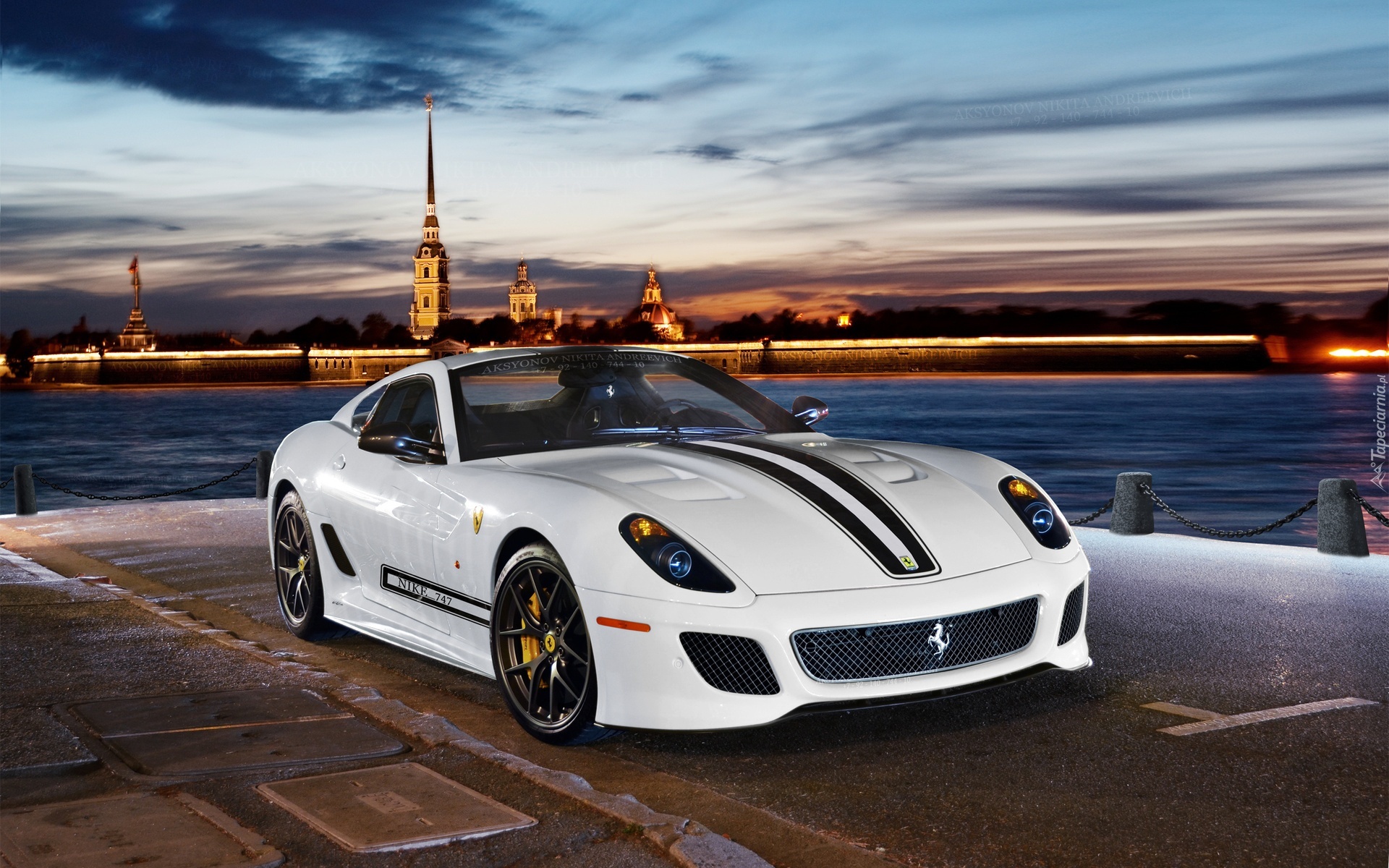 Ferrari, 599 GTO, Panorama, Miasta, Zmrok