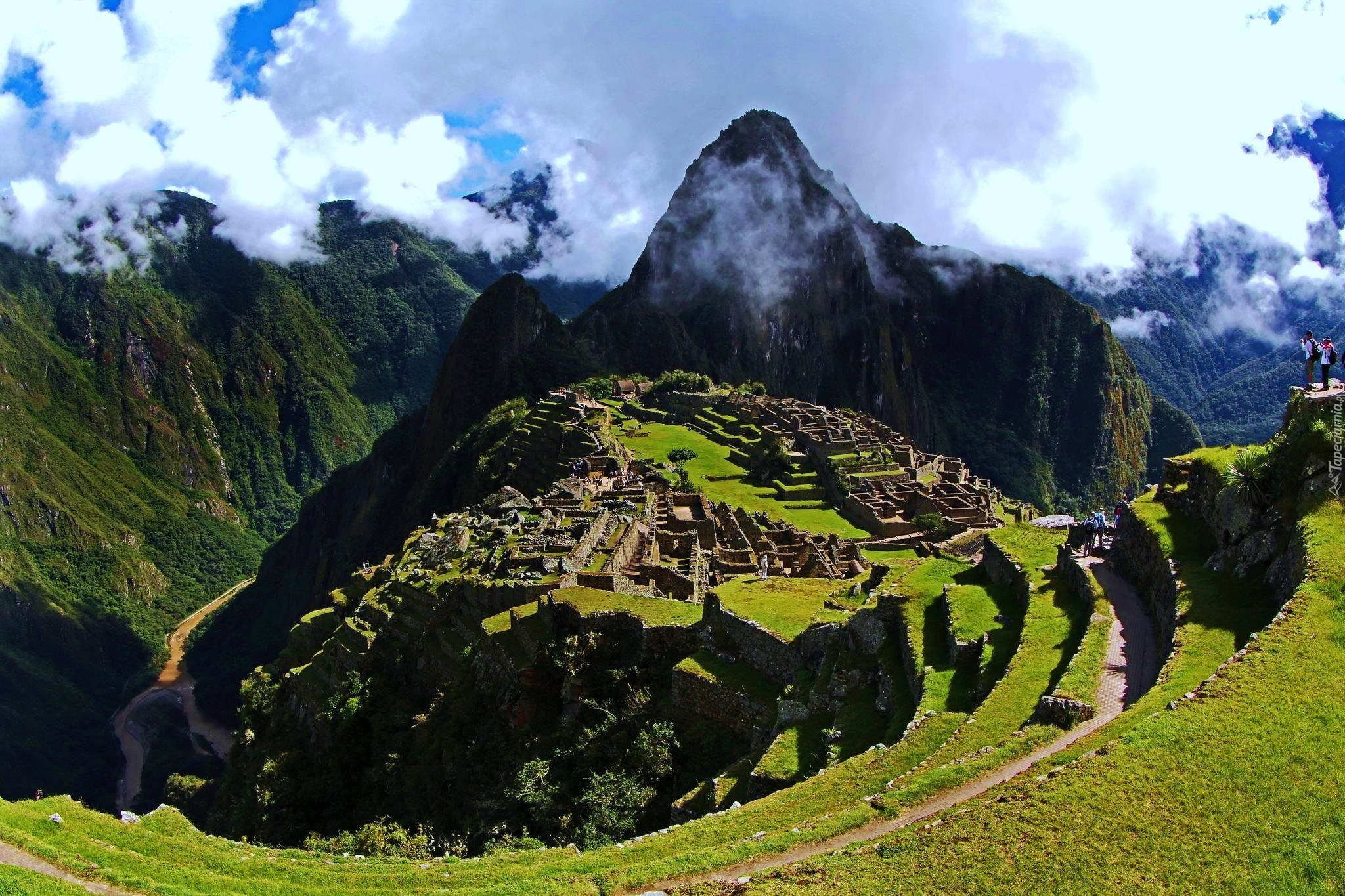 Peru, Machu Picchu, Góry, Chmury