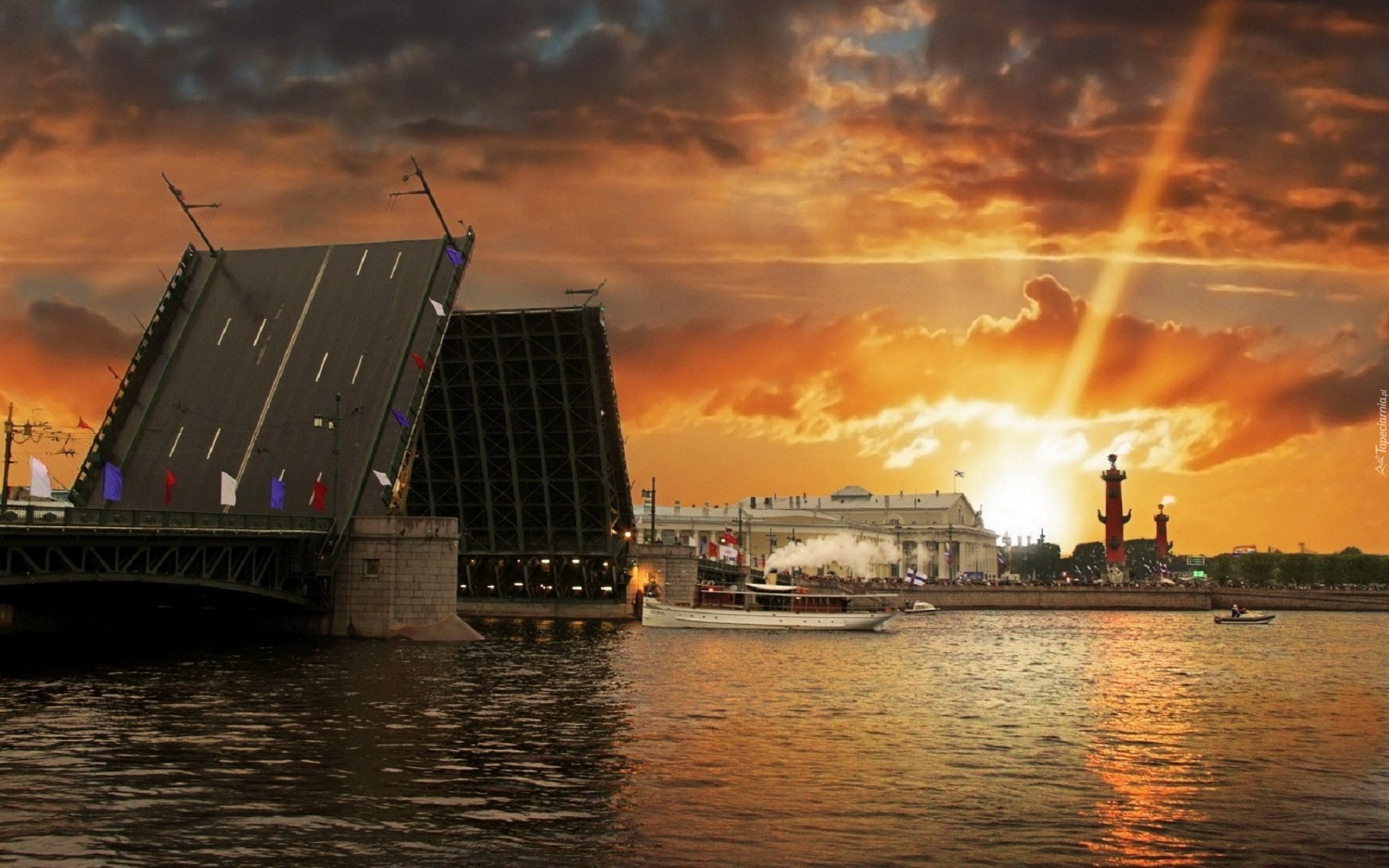 Saint, Petersburg, Zachód, Słońca