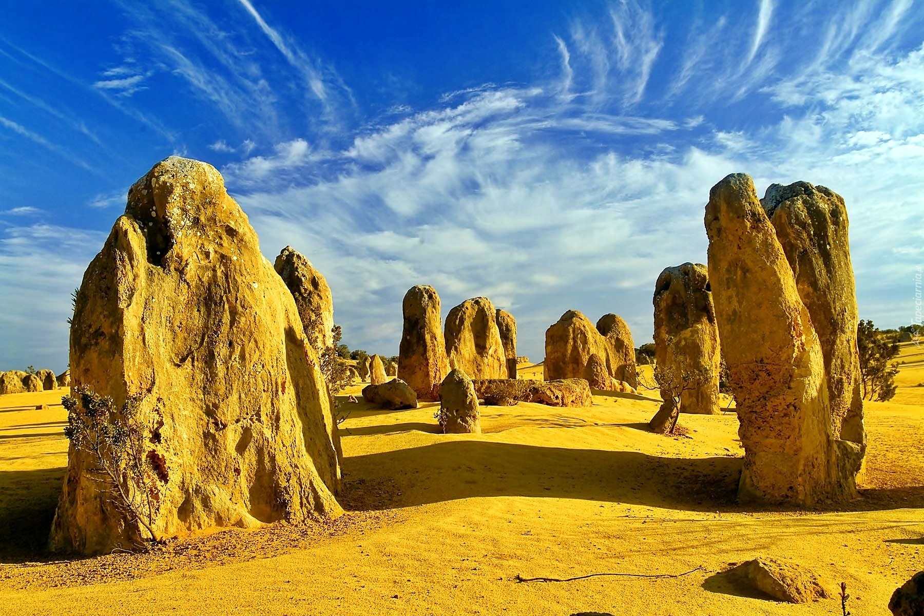 Park, Narodowy, Nambung, Skały, Obłoki