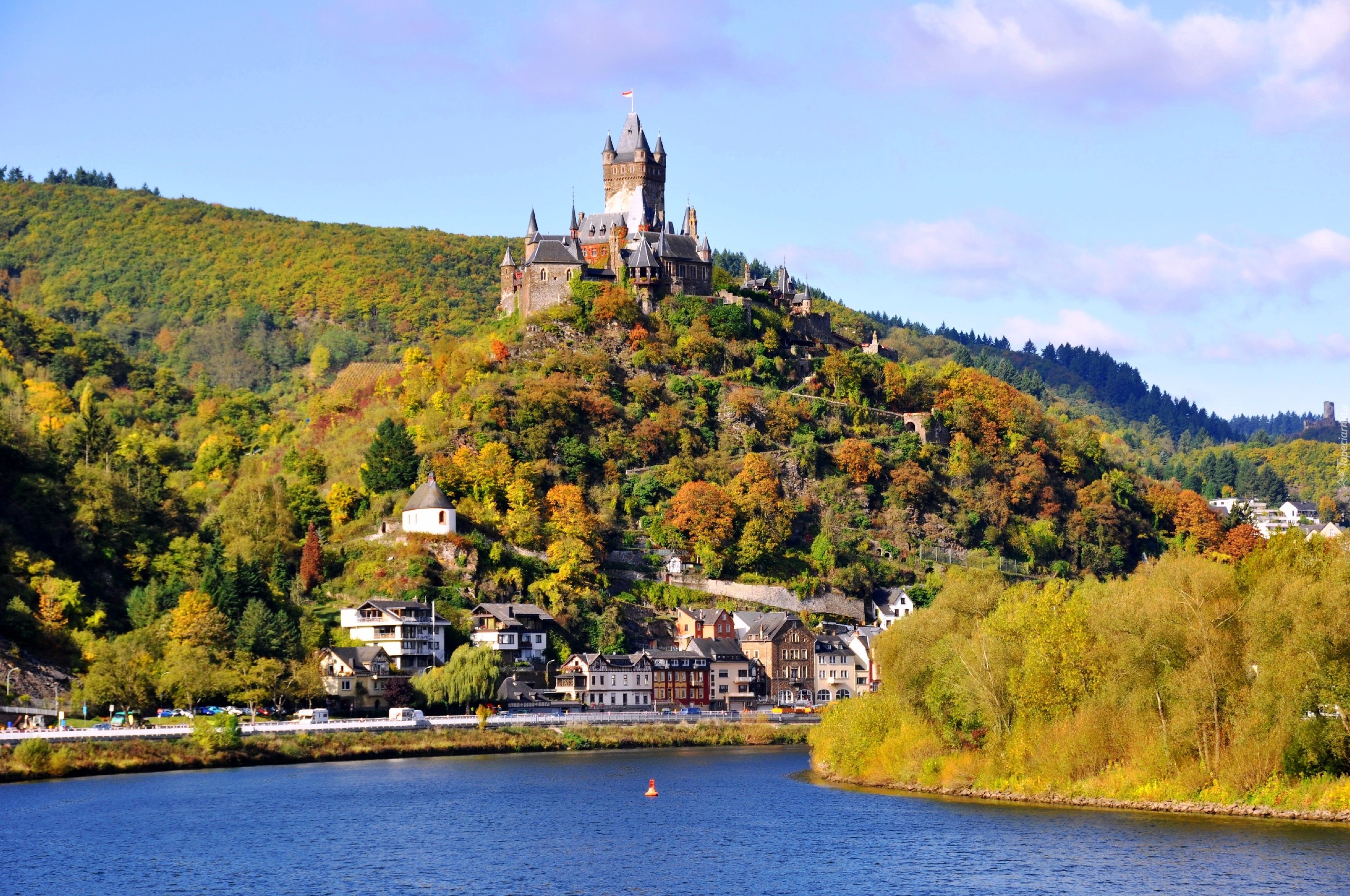 Zamek Reichsburg, Miasto Cochem, Niemcy, Rzeka Mozela