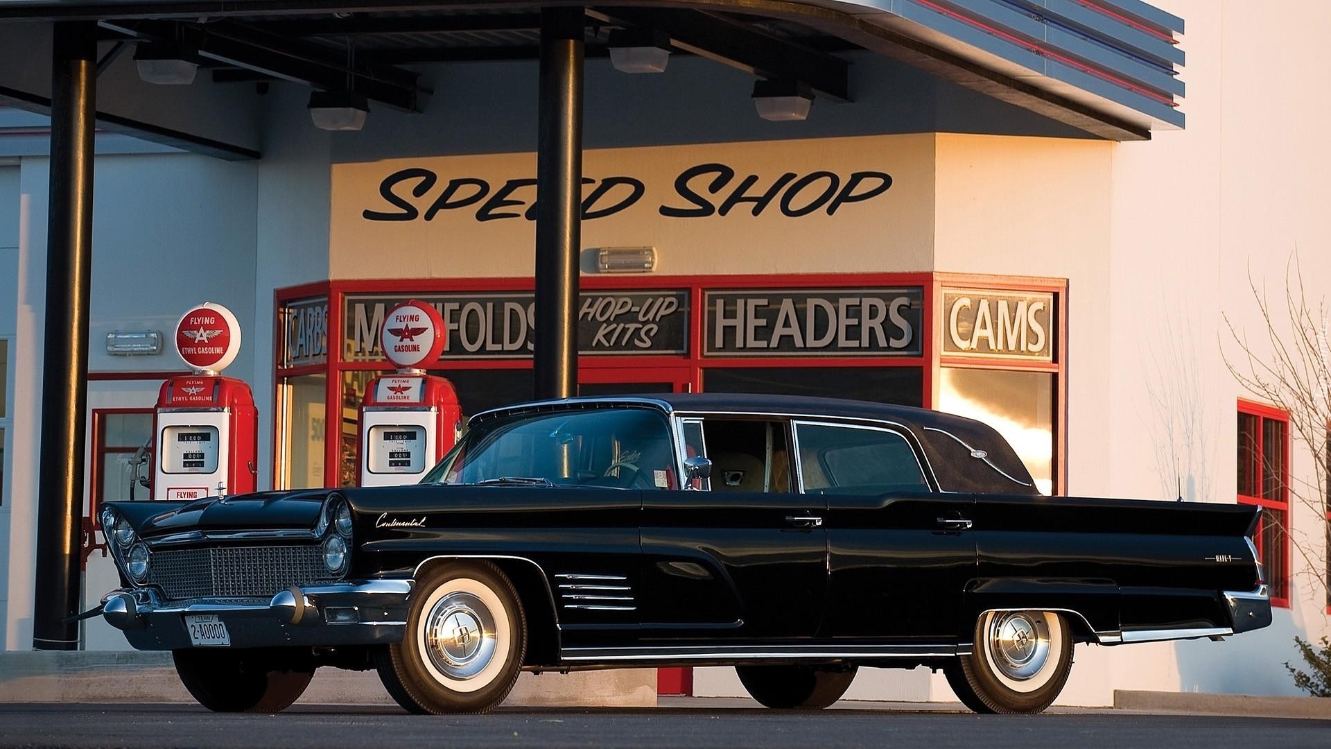 Zabytkowy, Lincoln, Continental, 1960, Stacja, Benzynowa