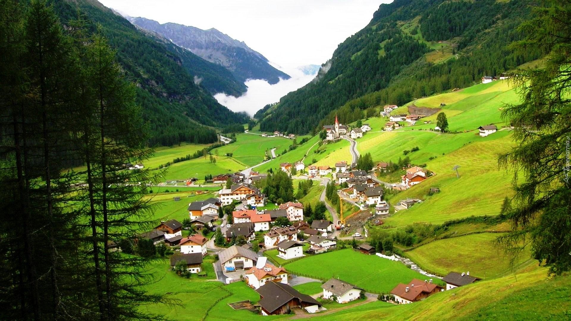 Domy, Góry, Lasy, Alpy, Austria
