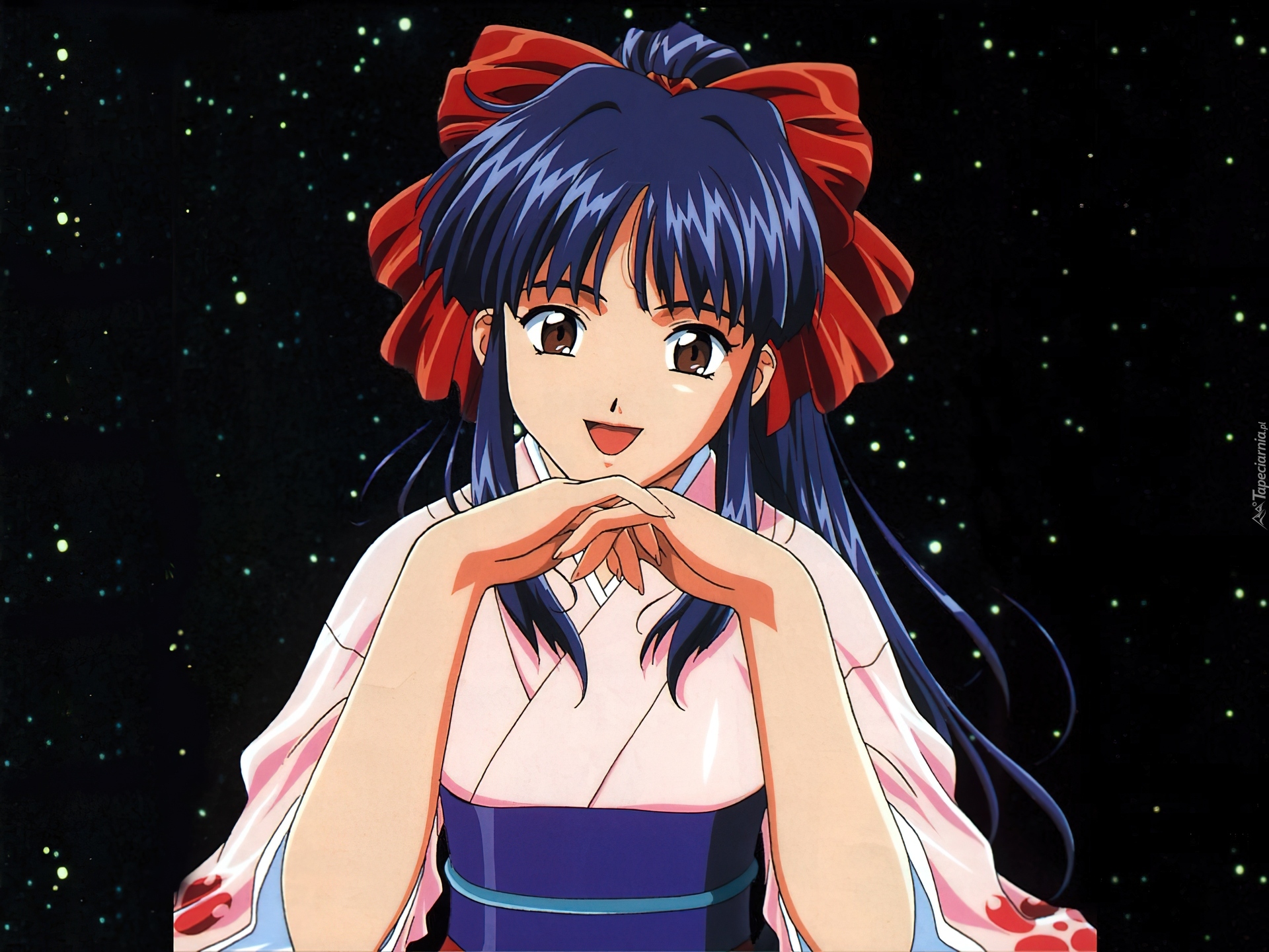 Sakura Wars, długie włosy, brązowe oczy