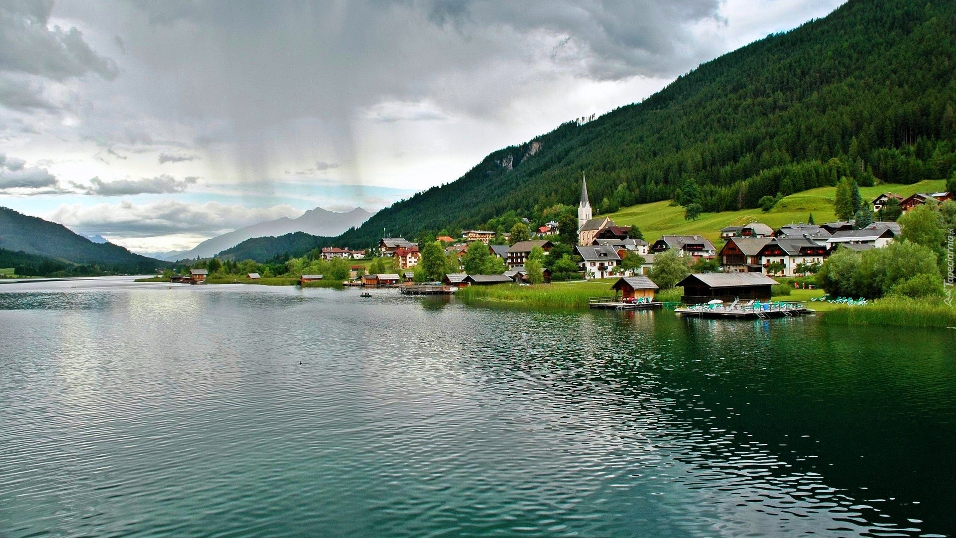 Miasteczko, Jezioro, Weissensee, Austria