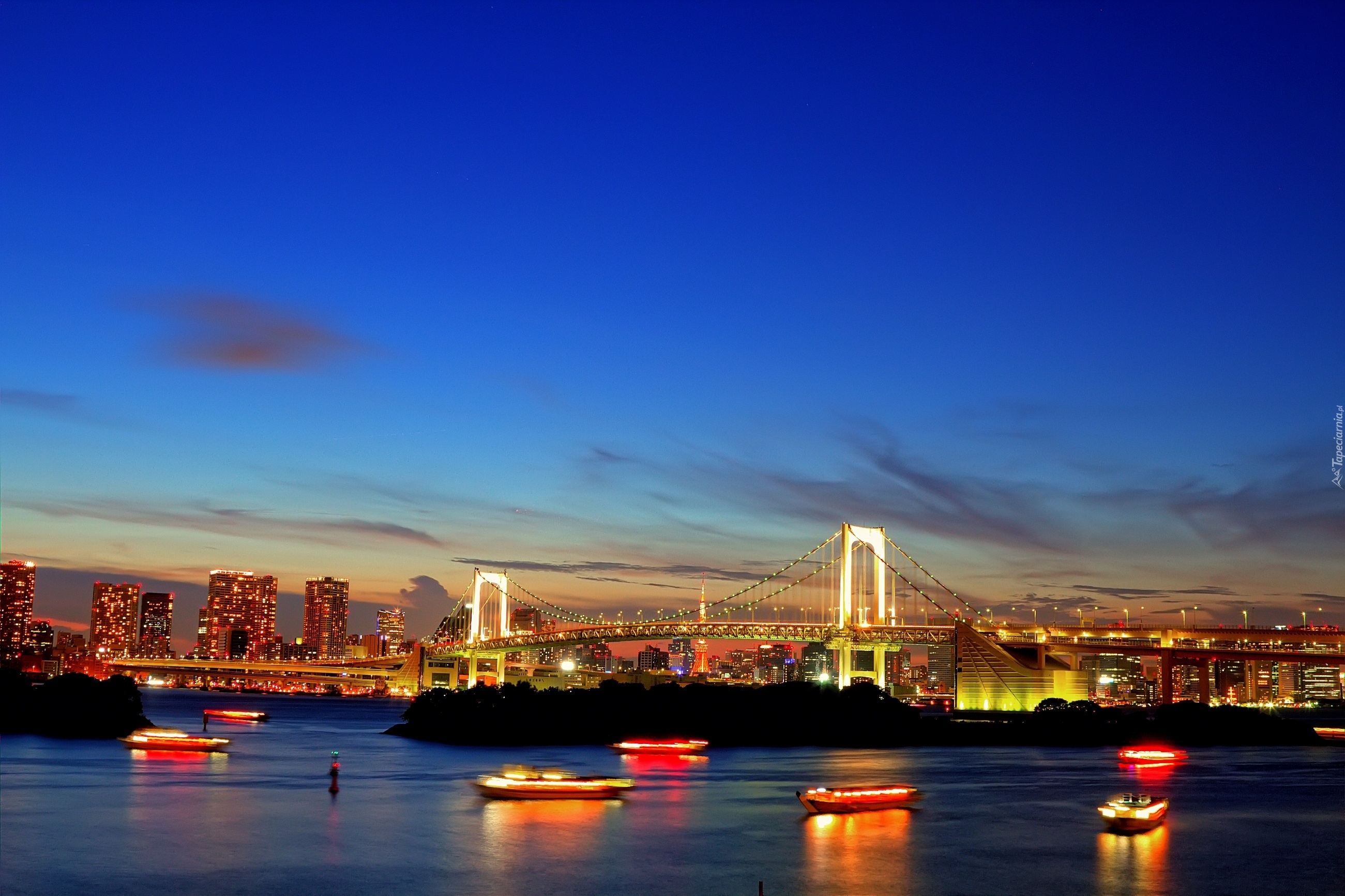 Japonia, Tokio, Zatoka Tokijska, Most Rainbow Bridge