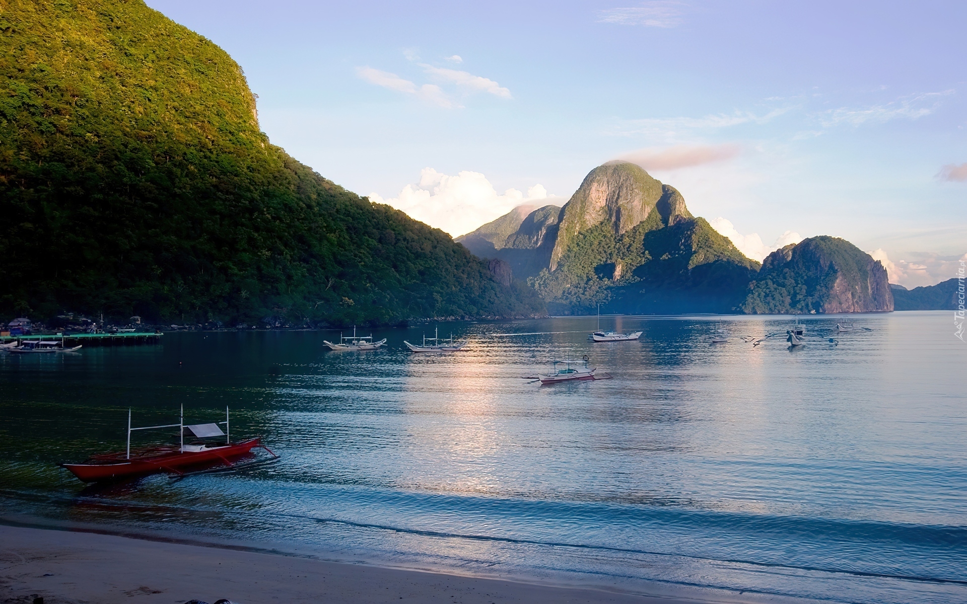 Łódki, Góry, Morze, Filipiny