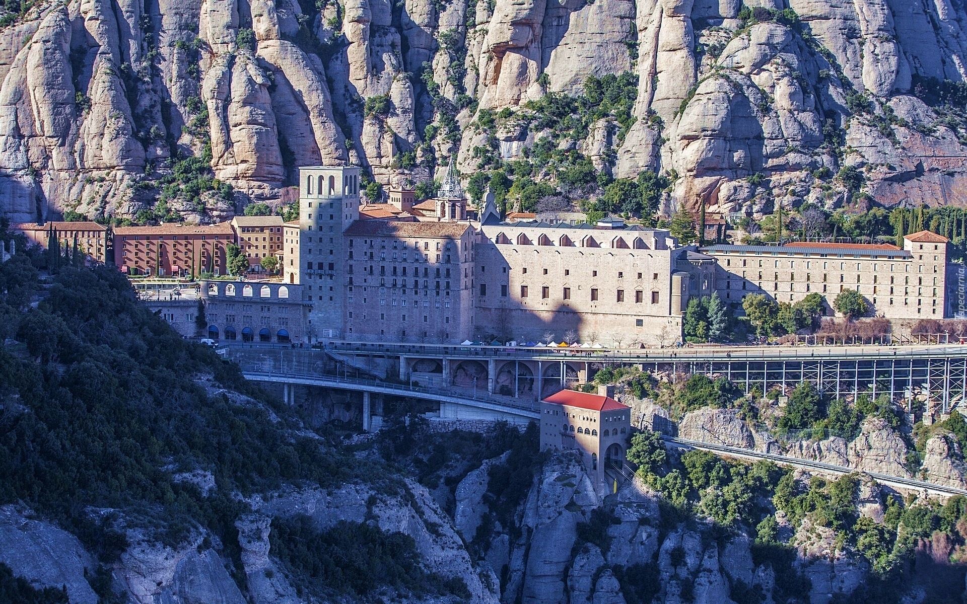 Góry, Klasztor, Montserrat, Katalonia, Hiszpania