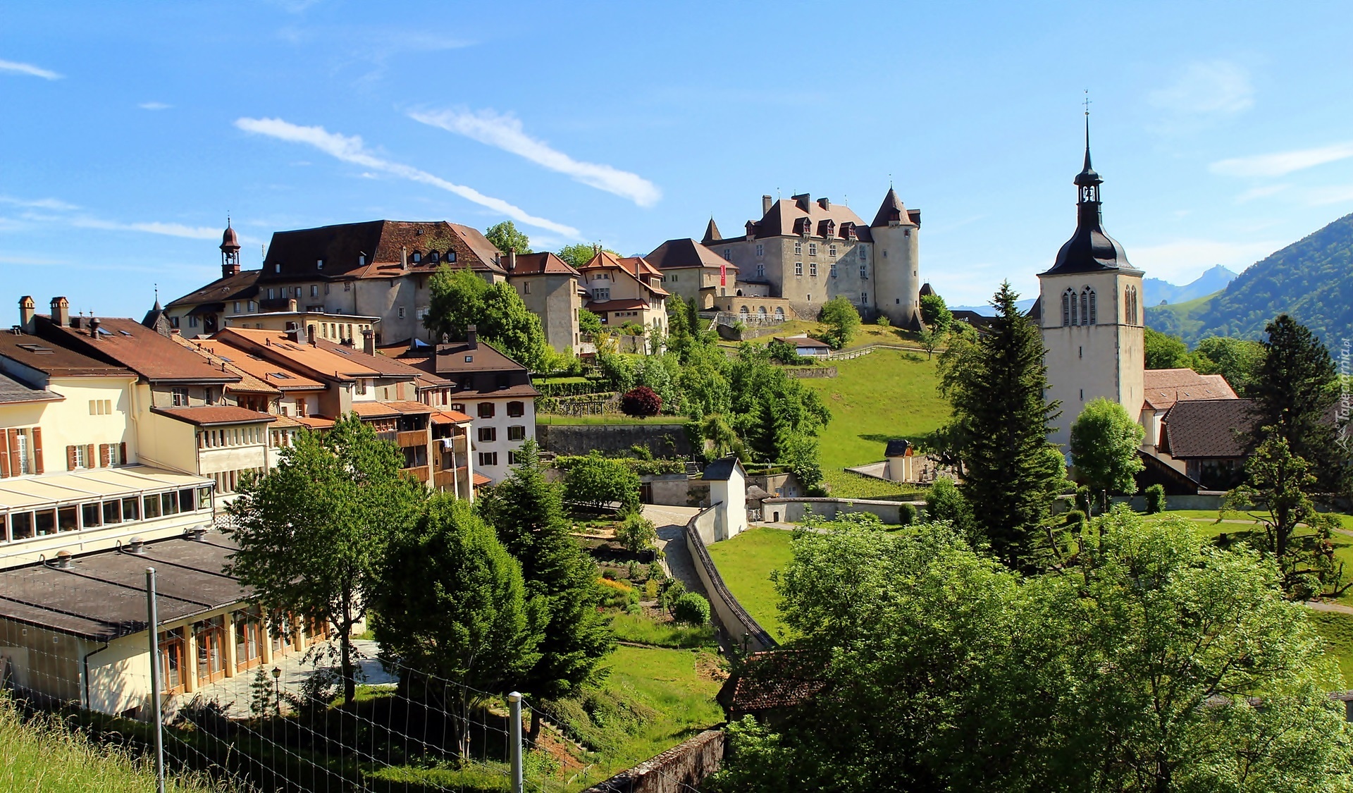 Zamek Gruyères, Miasto Gruyères, Kanton Fryburg, Szwajcaria