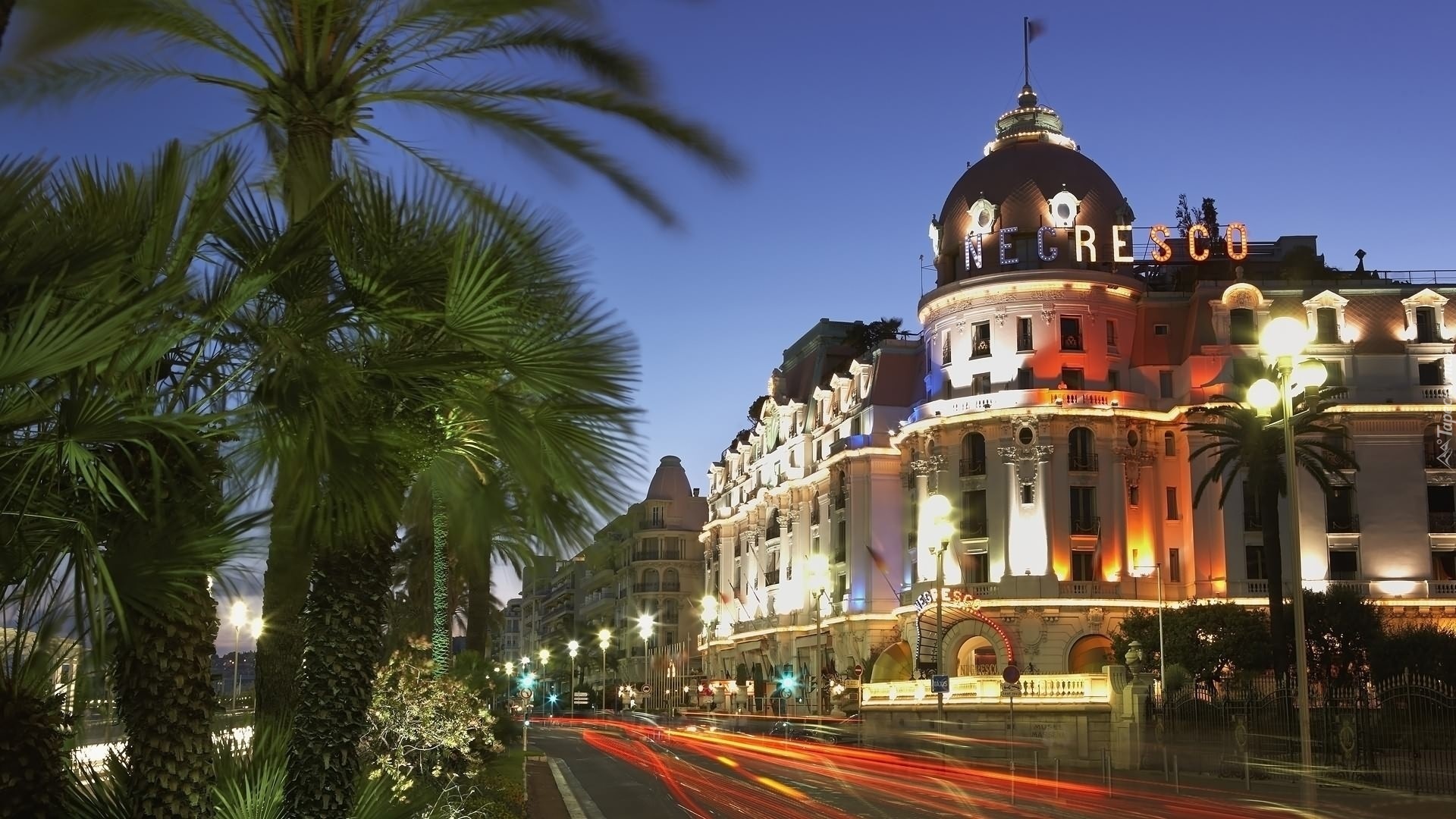 Hotel, Ulica, Palmy, Miasto, Francja
