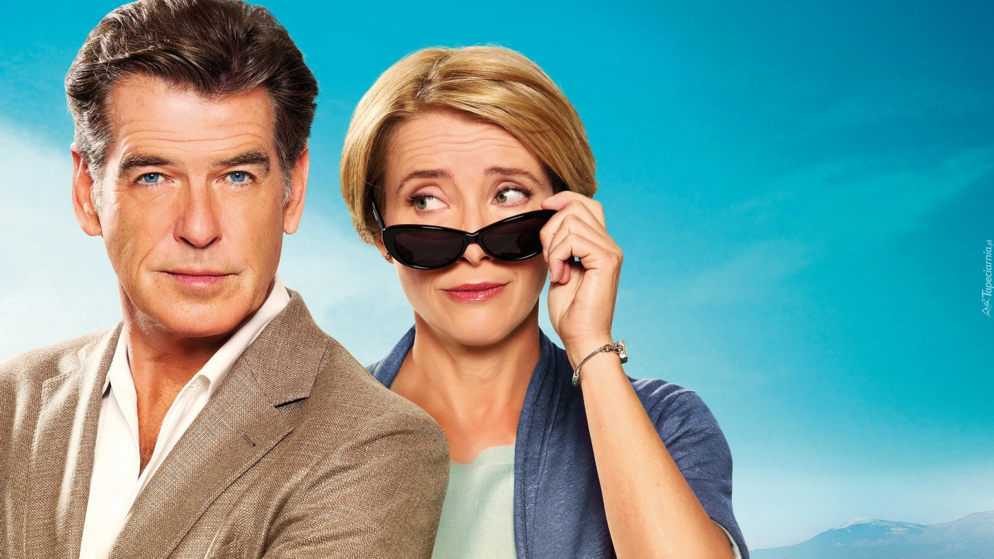 Emma Thompson,  Pierce Brosnan,  Pierce Brosnan, Para, Okulary, Spojrzenie