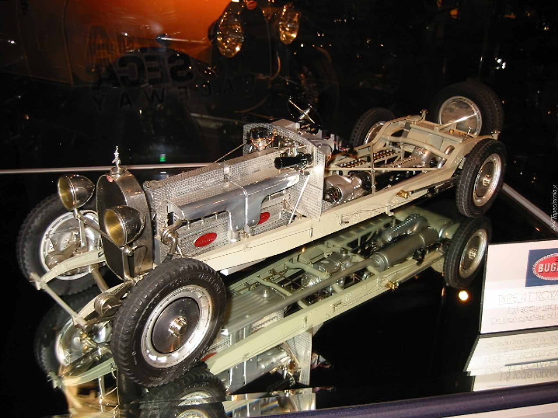 Bugatti,szkielet , silnik, koła