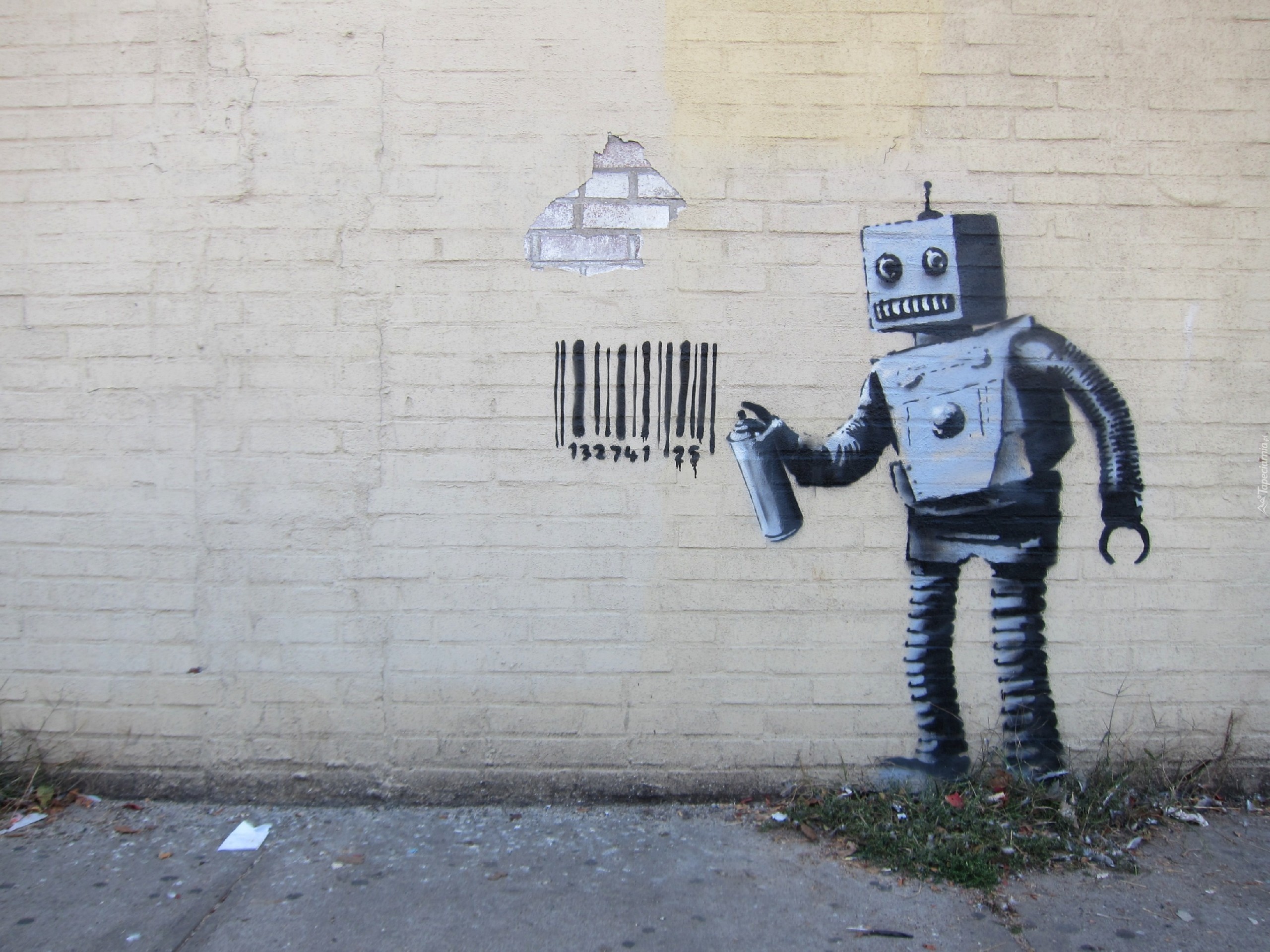 Robot, Banksy, Street art