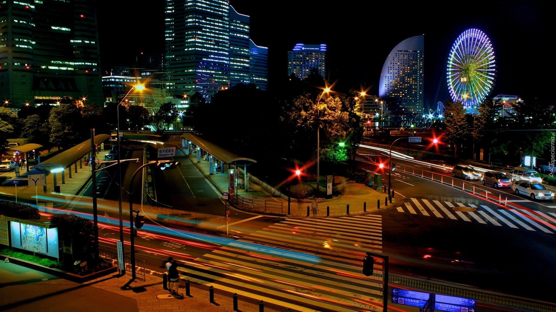 Yokohama, Japonia, Noc