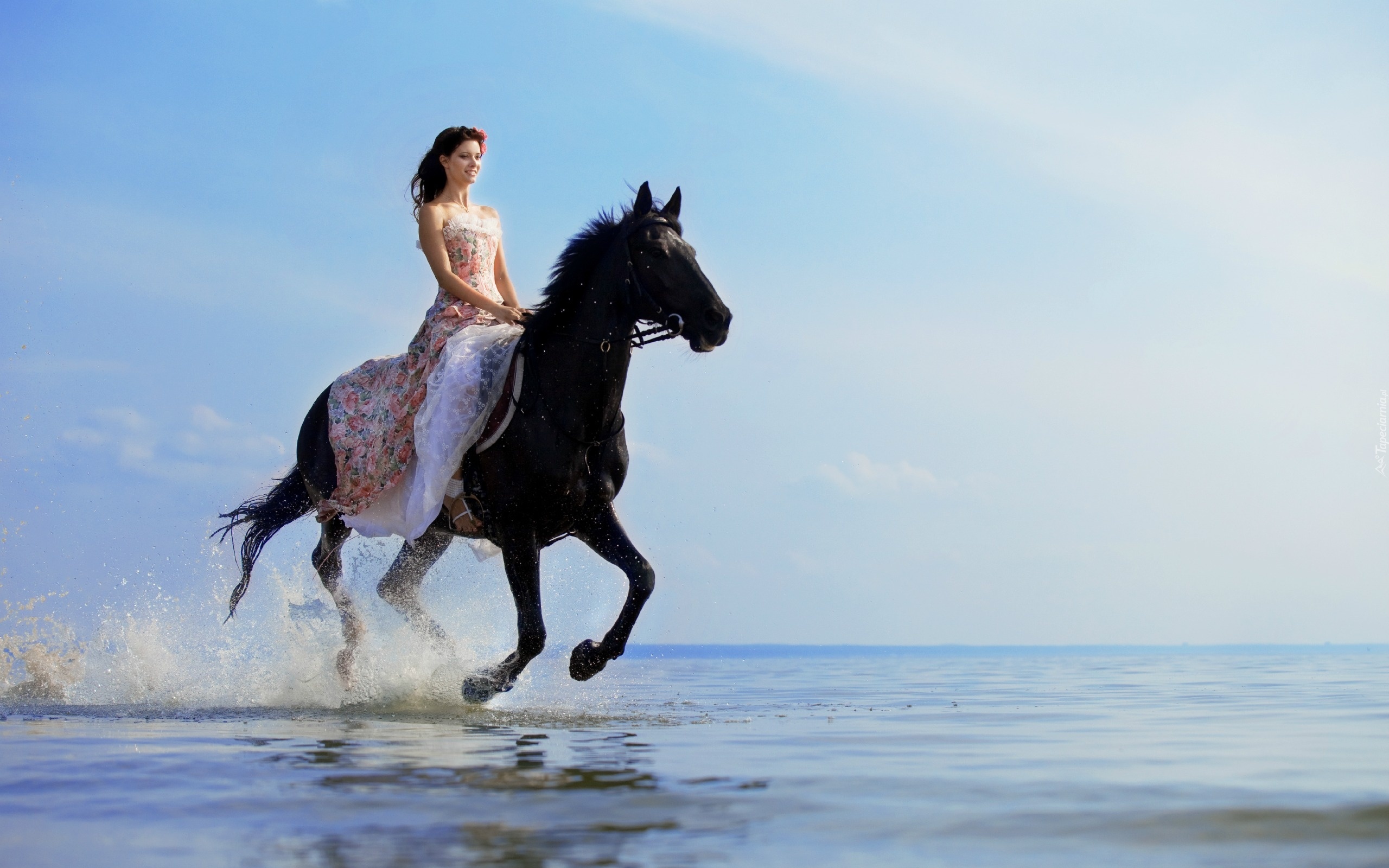 Kobieta, Koń, Morze