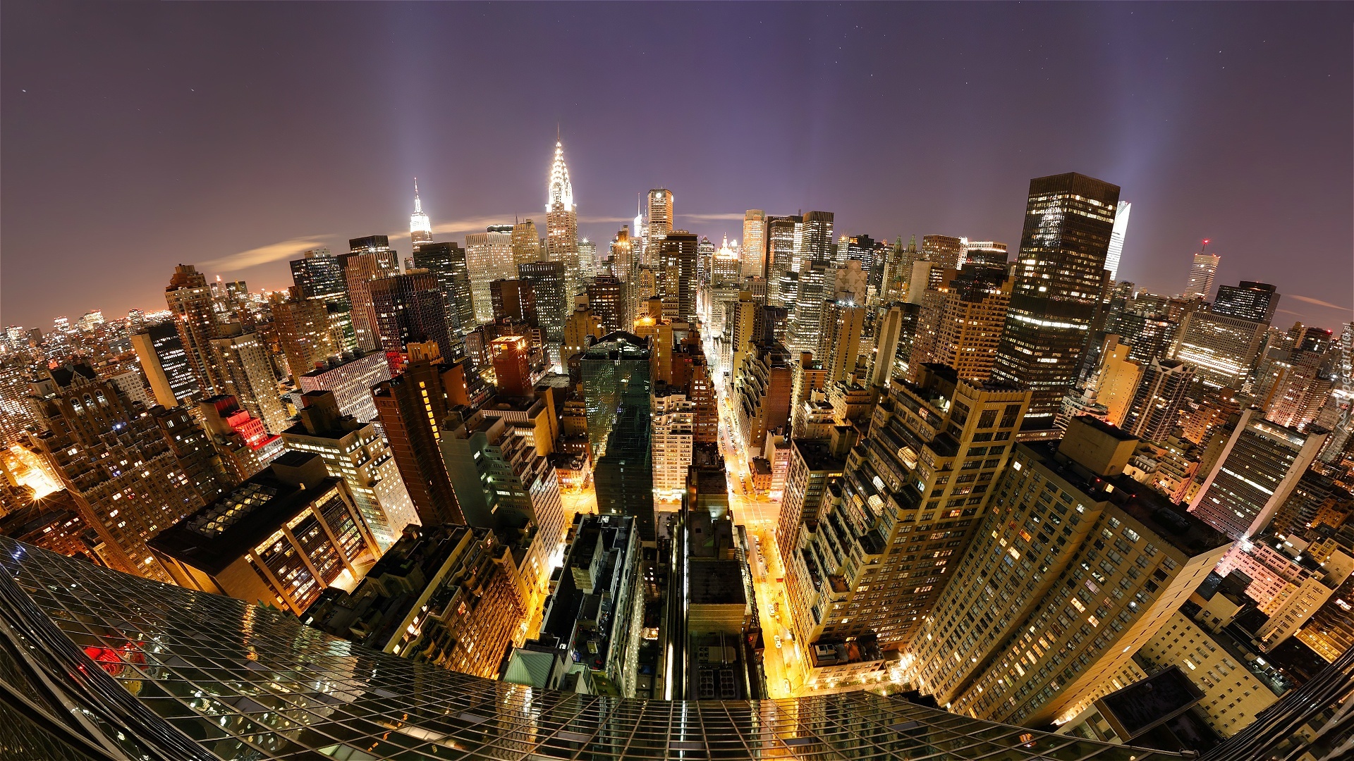Nowy Jork, Manhattan, Noc, Światła