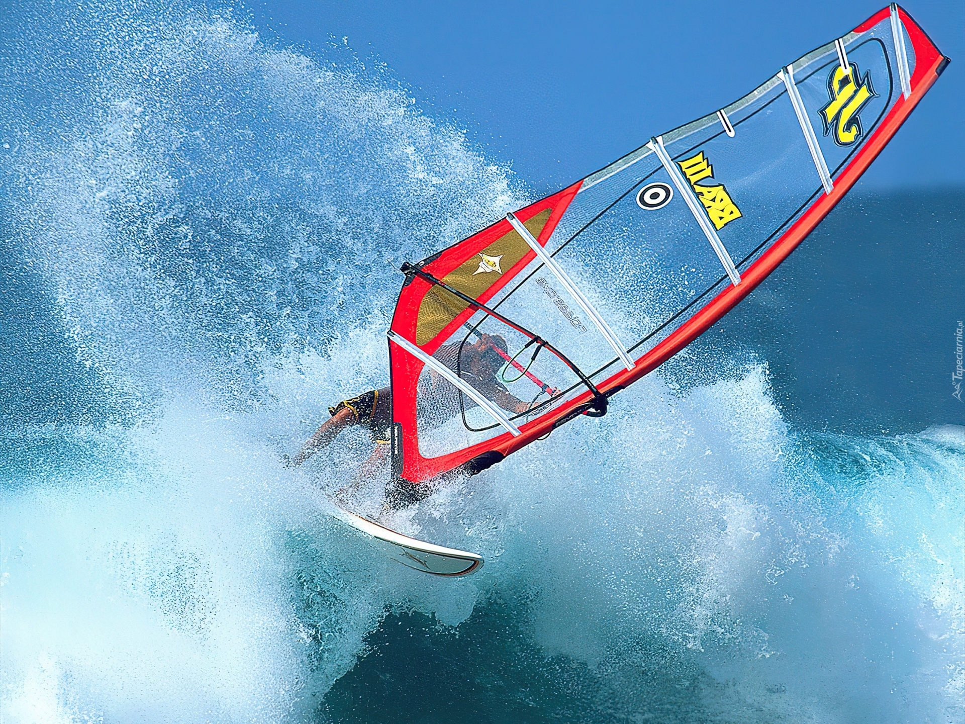 Windsurfing,deska , fala , morze