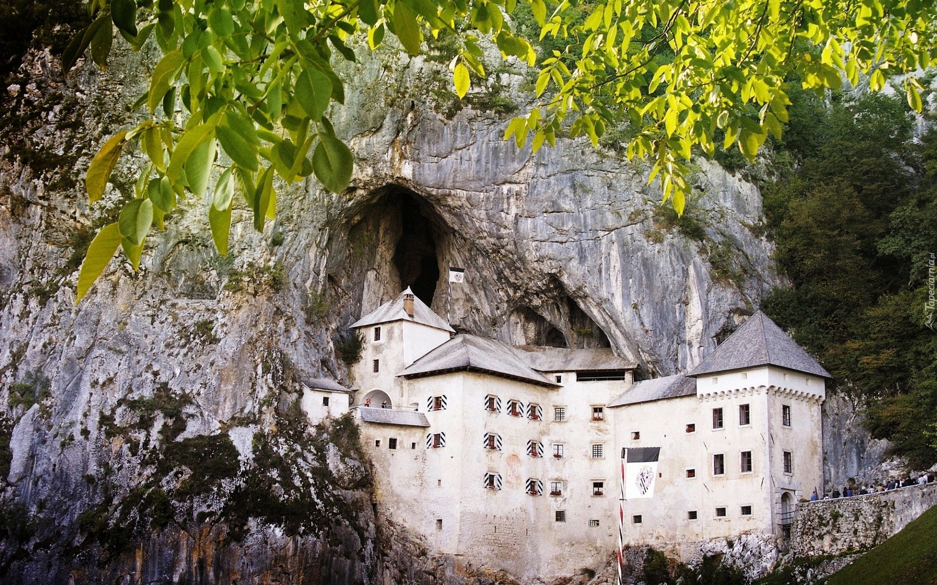 Zamek Predjamski Grad, Wieś Predjama, Słowenia, Skała