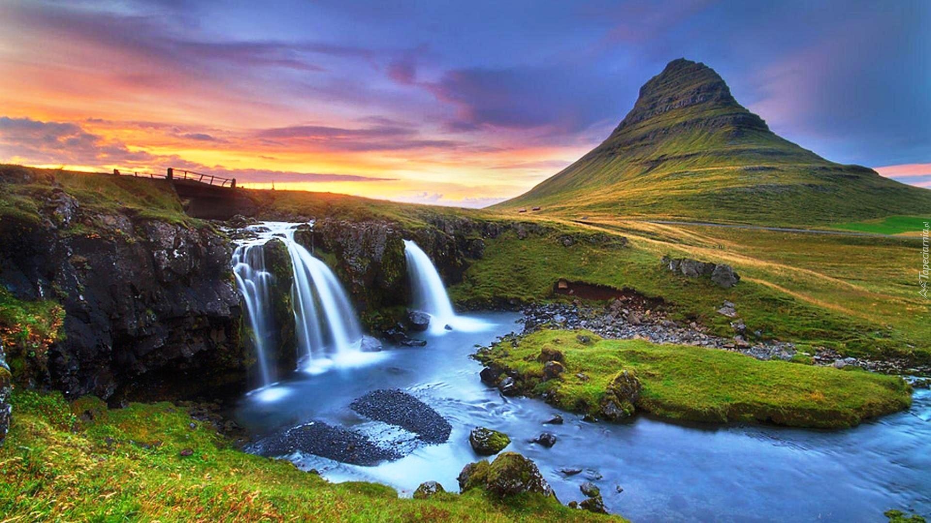 Góra Kirkjufell, Wodospad, Islandia