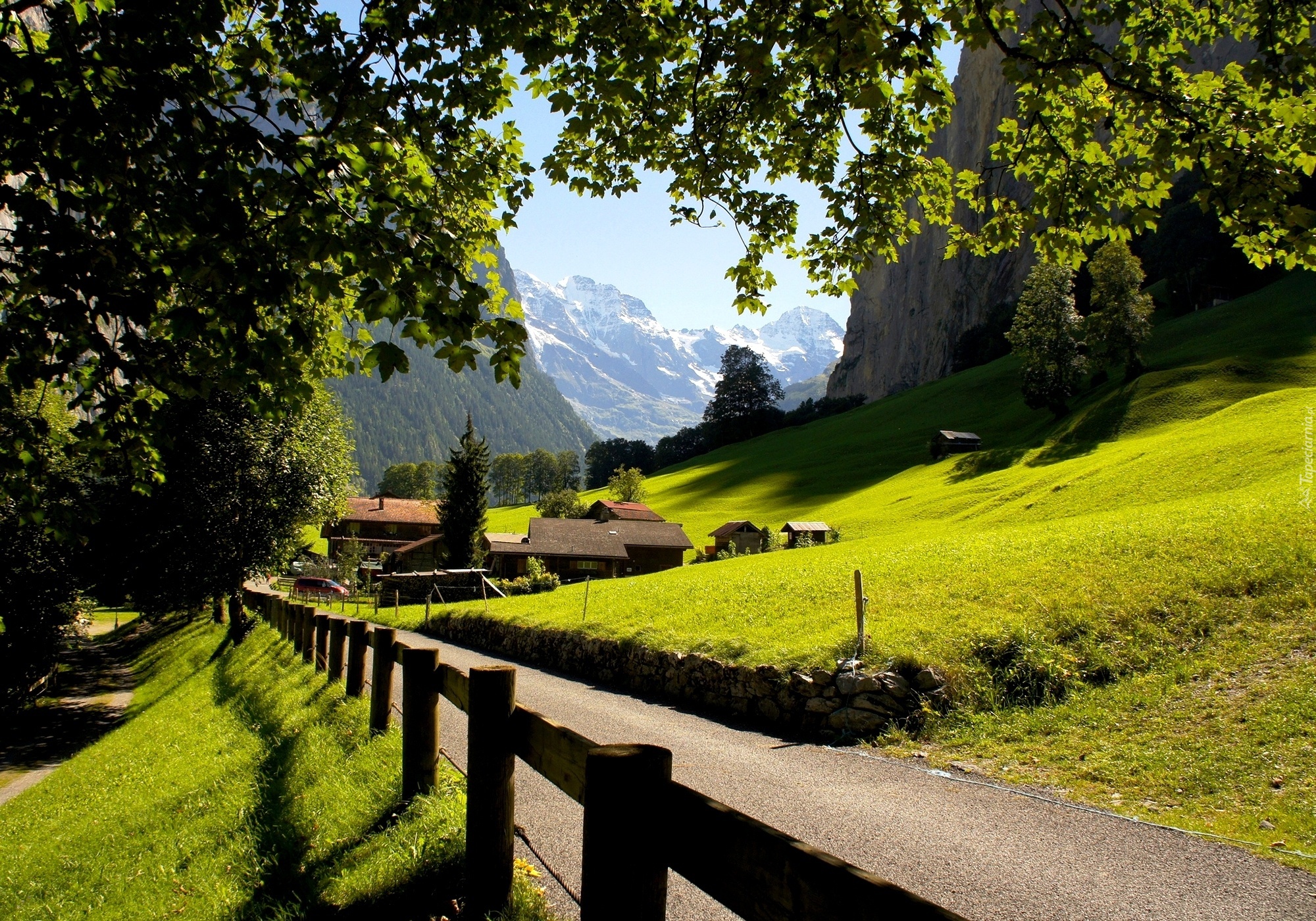 Góry, Droga, Camping Jungfrau, Lauterbrunnen, Szwajcaria