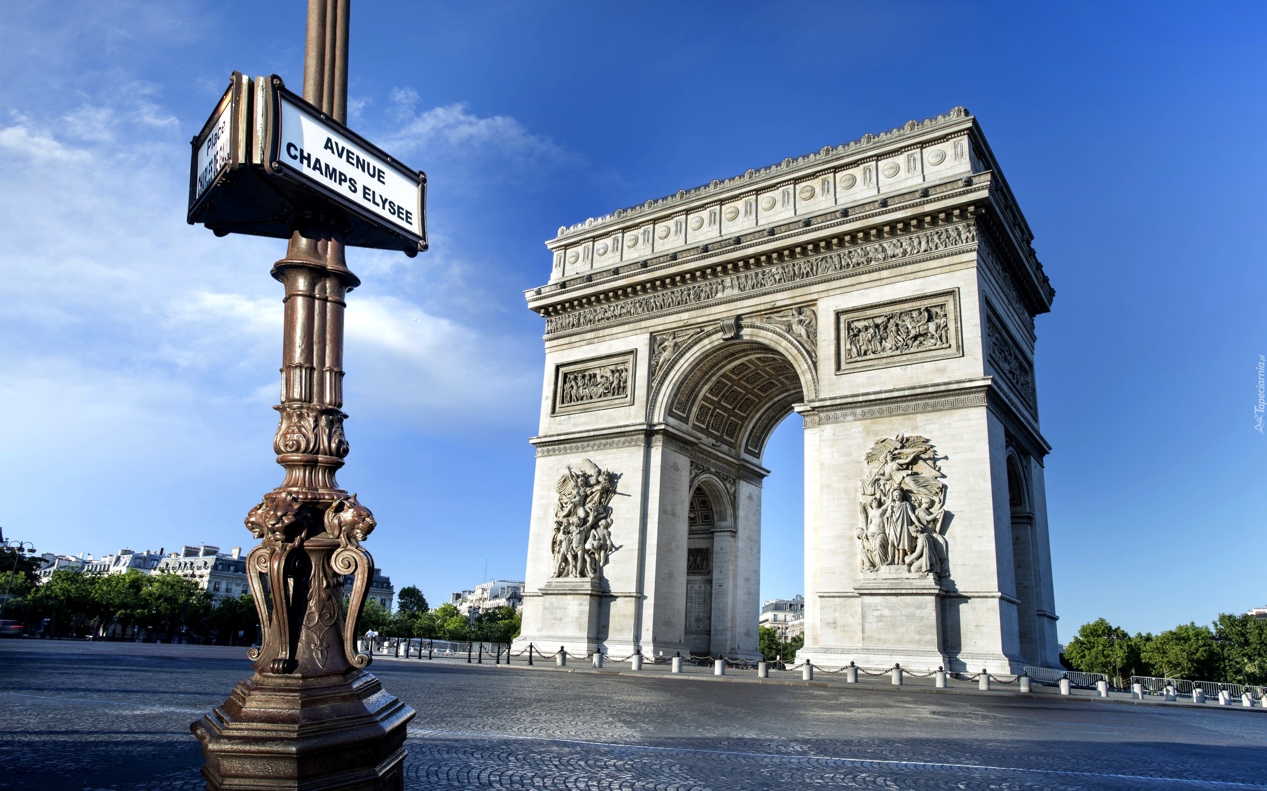 Łuk Triumfalny, Ulica, Drogowskaz, Paryż, Francja