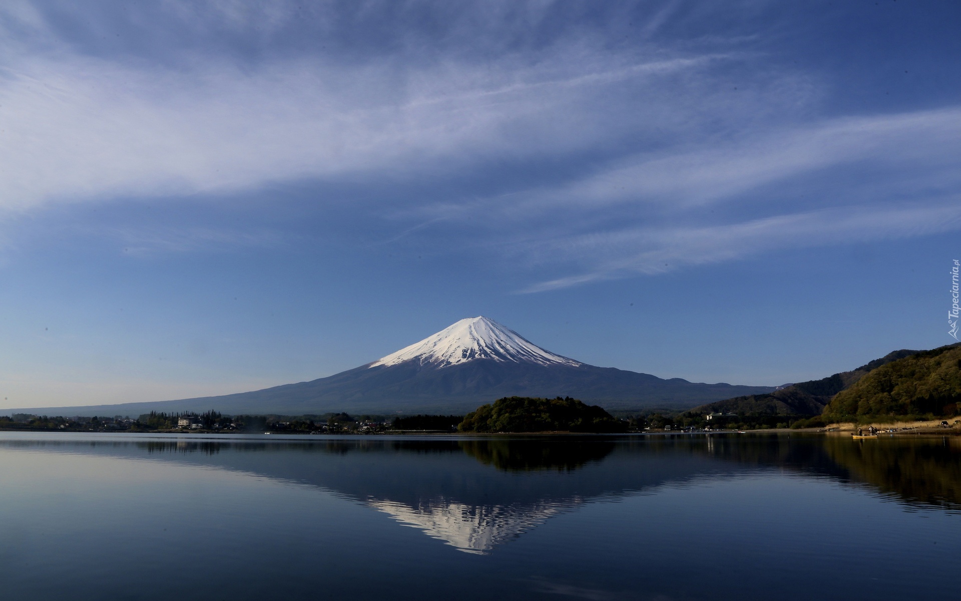 Jezioro, Lasy, Fudżi, Japonia