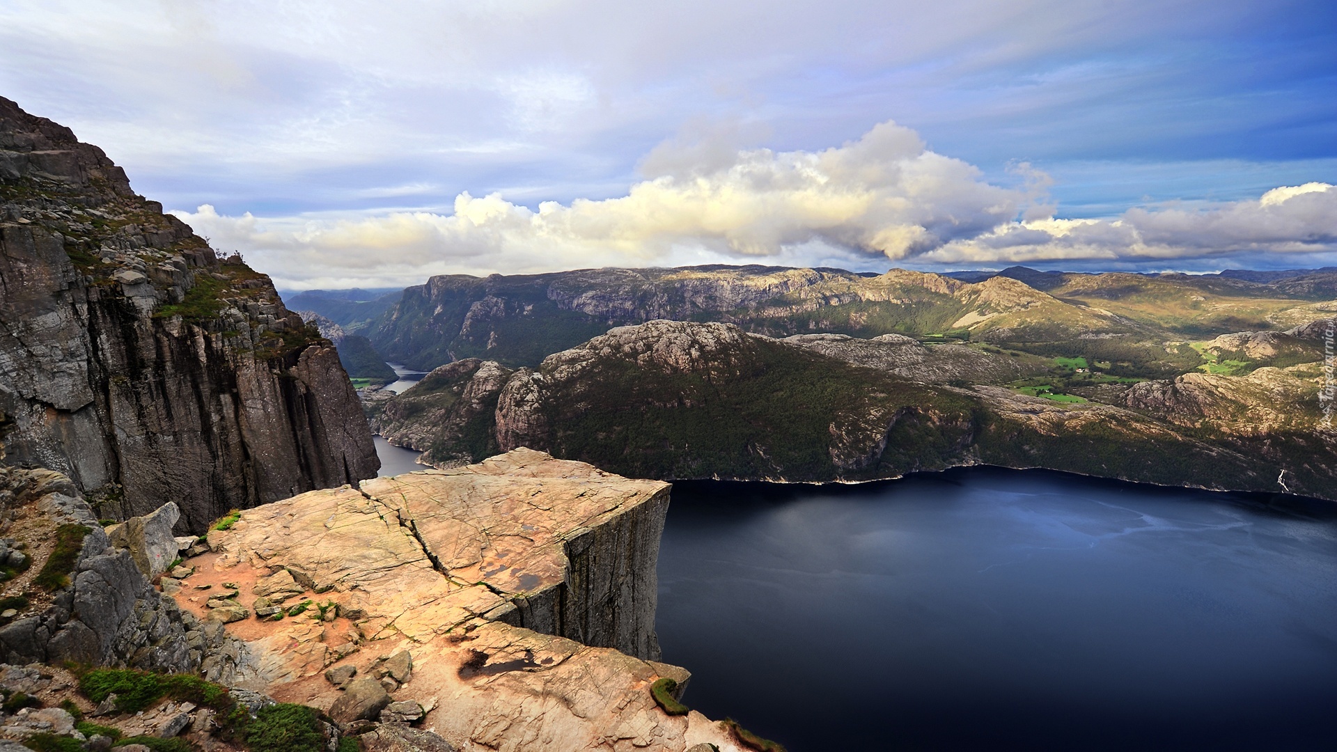 Norwegia, Klif Preikestolen, Fiord Lysefjorden, Góry