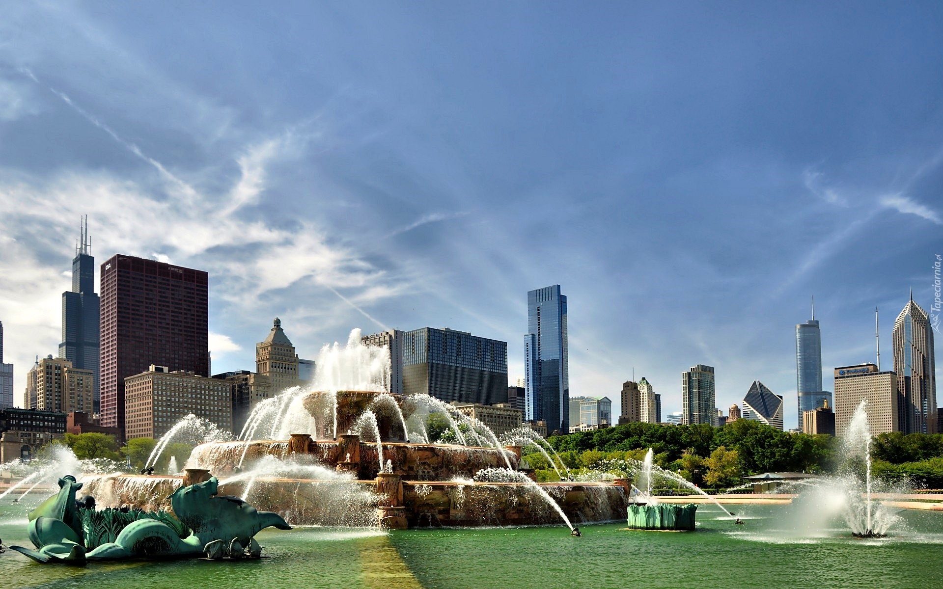 Fontanny, Miasto, Chicago, USA