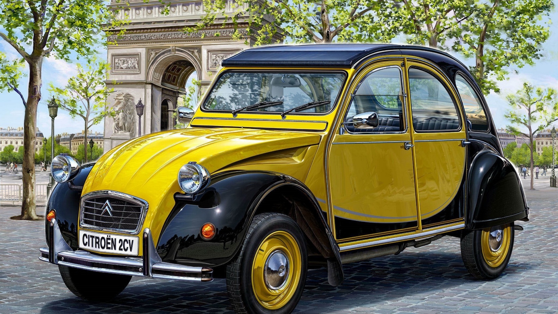 Citroen, Zabytkowy, Łuk Triumfalny, Paryż, Francja