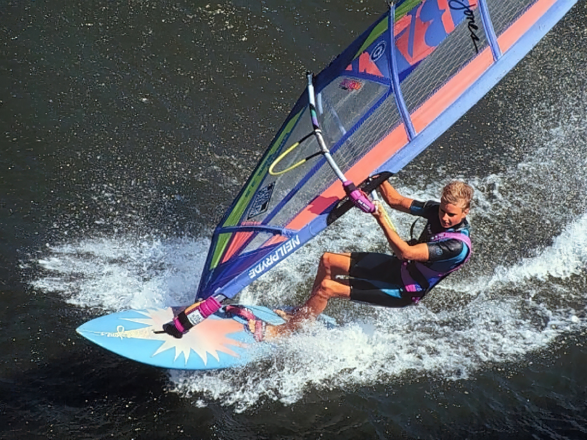 Windsurfing,deska, żagiel , morze