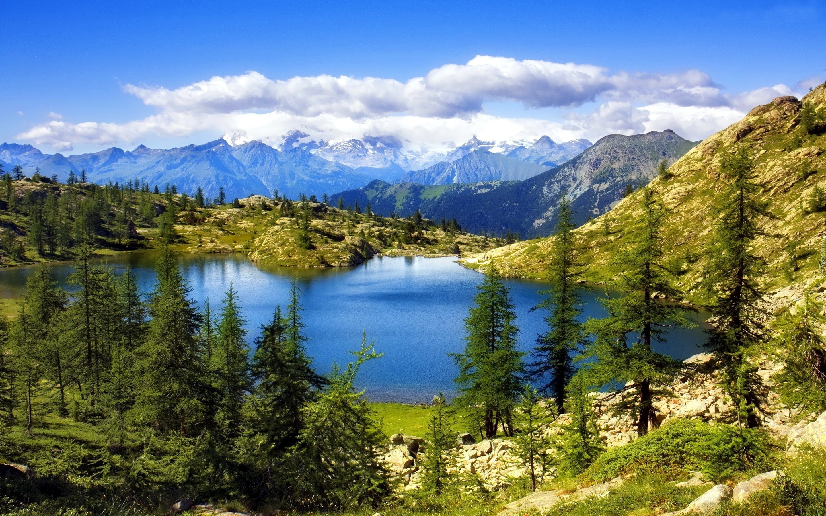 Góry, Jezioro, Bianco, Szwajcaria