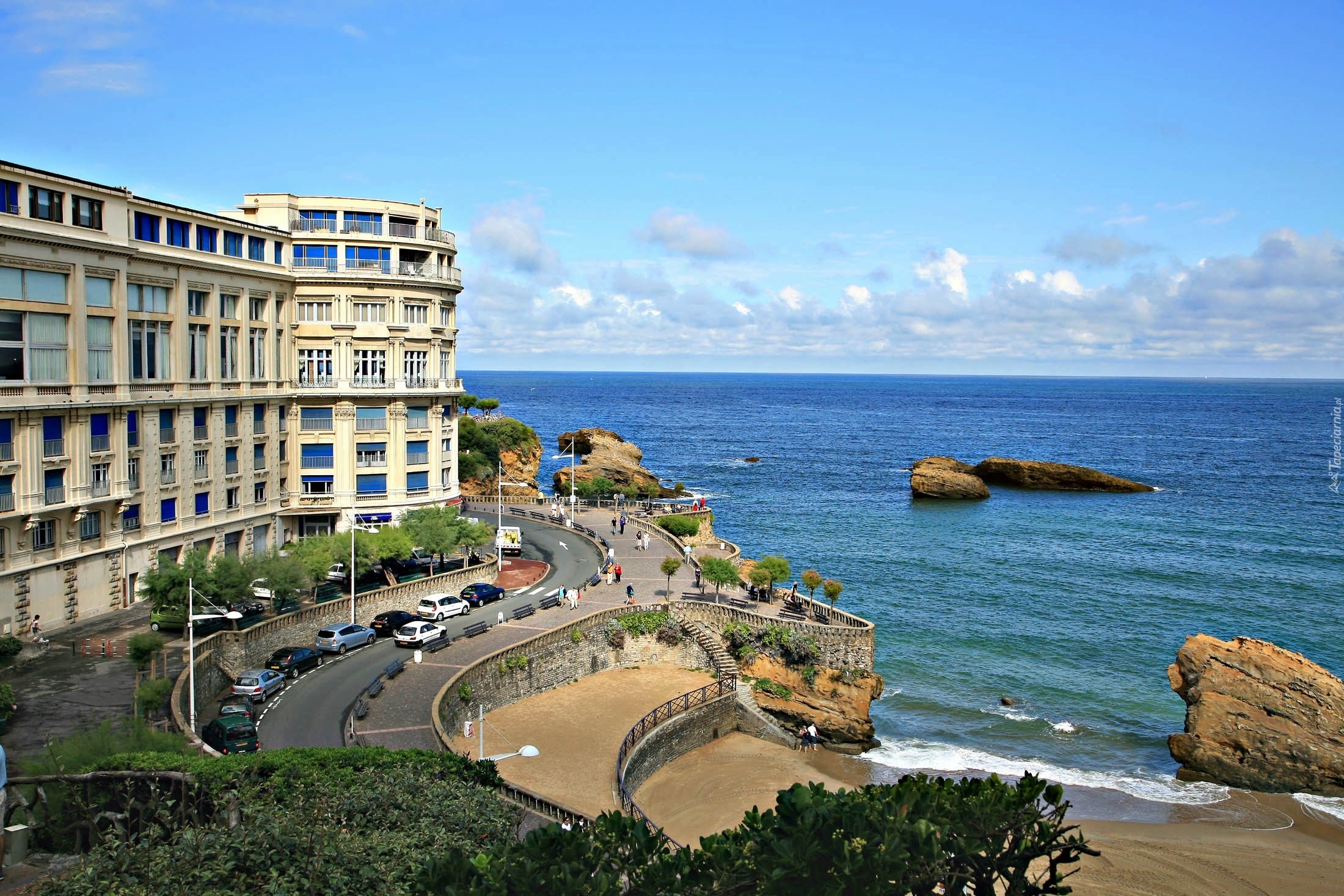 Morze, Wybrzeże, Hotel, Biarritz