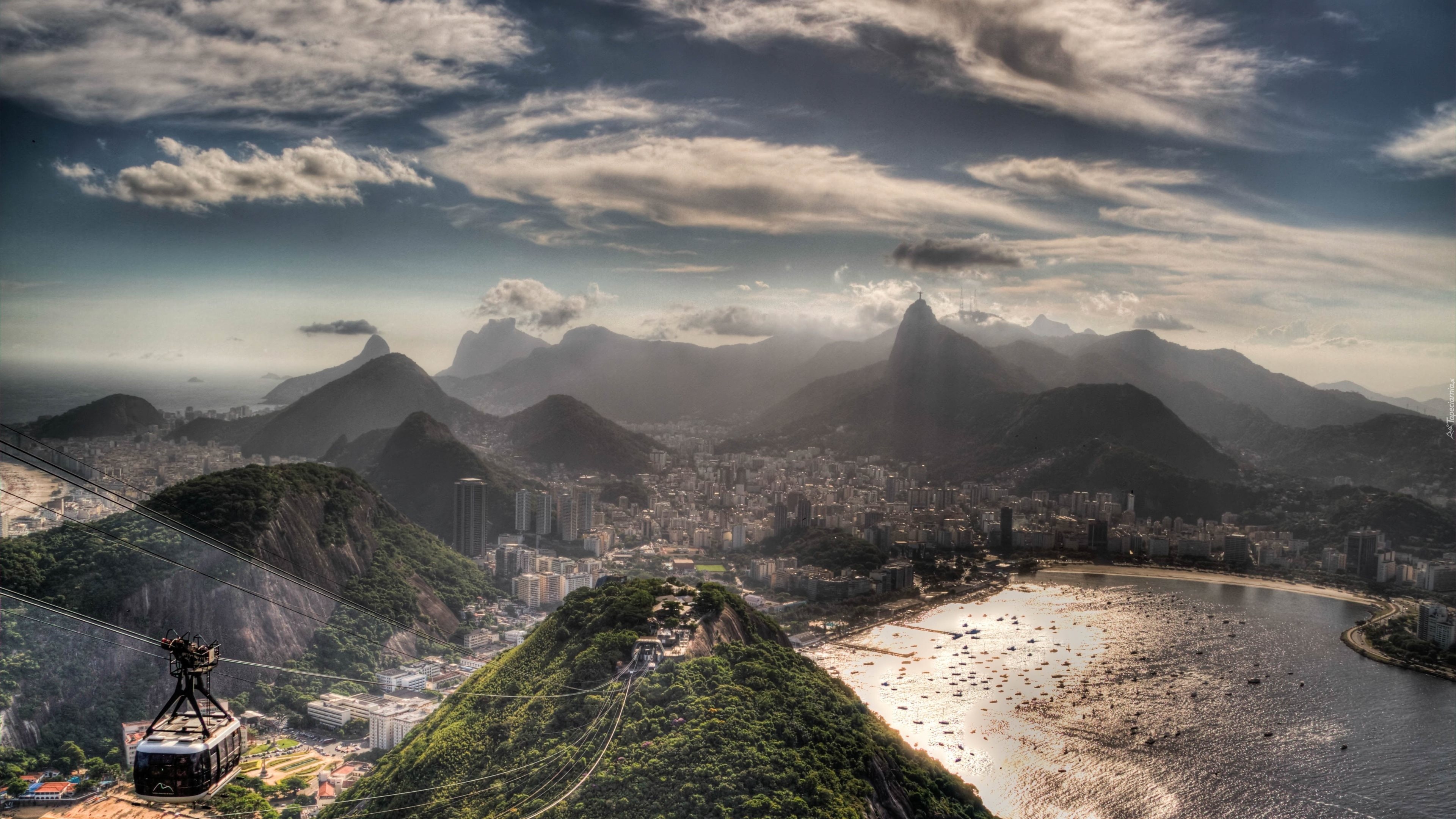 Brazylia, Rio De Janeiro, Miasto, Góry, Las, Ocean