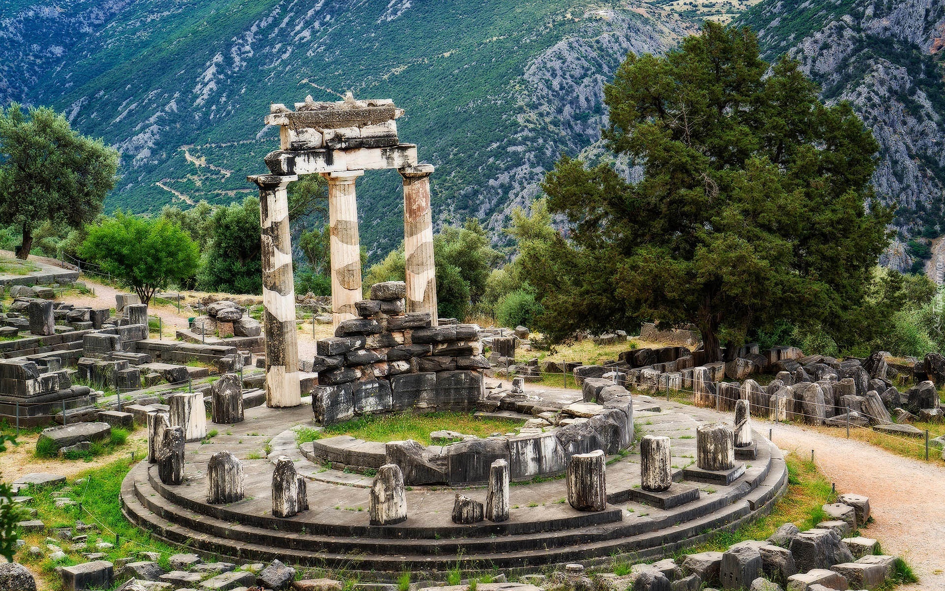 Grecja, Delfy, Świątynia, Ateny, Ruiny