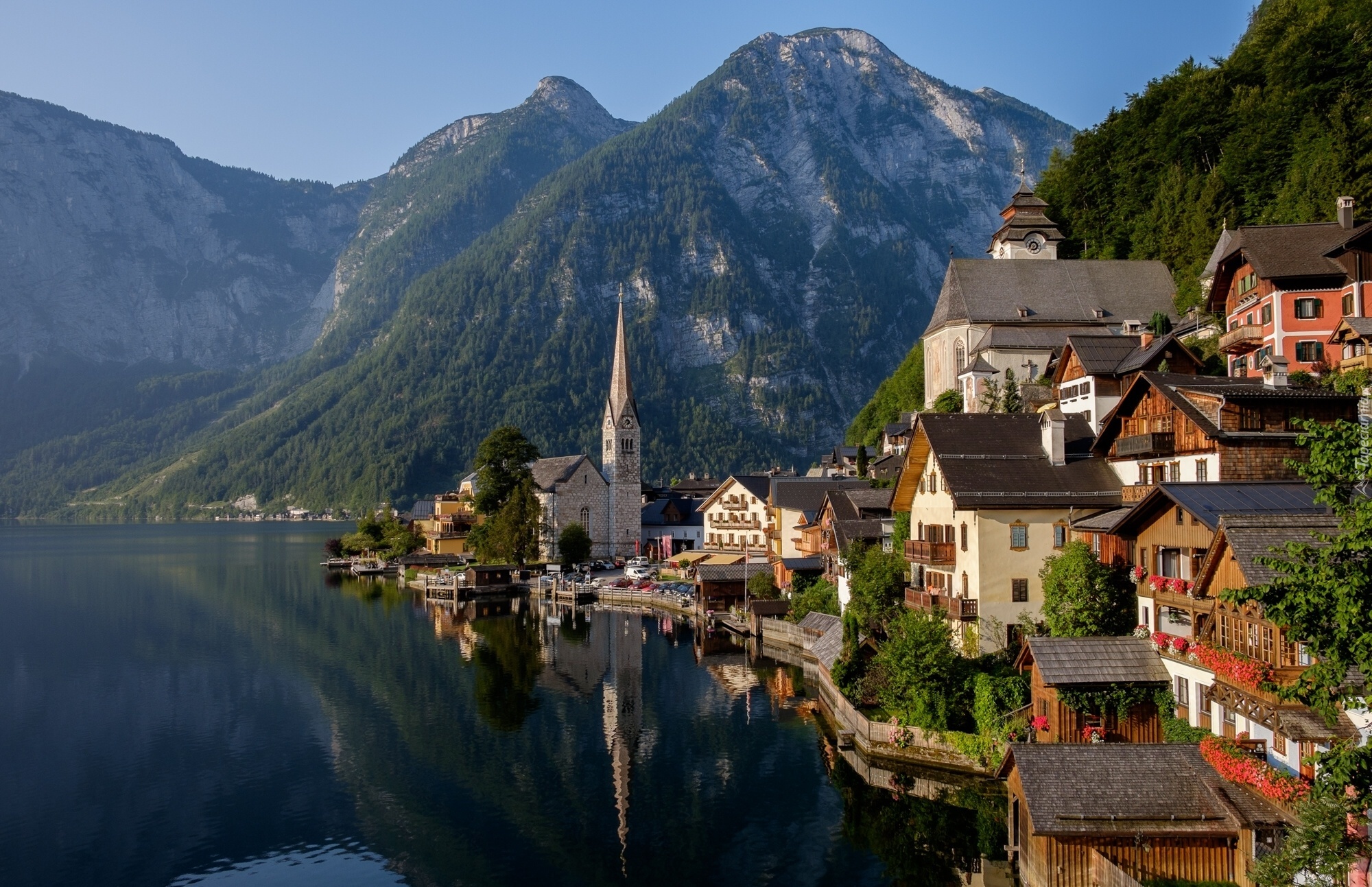 Hallstatt, Austria, Góry, Jezioro