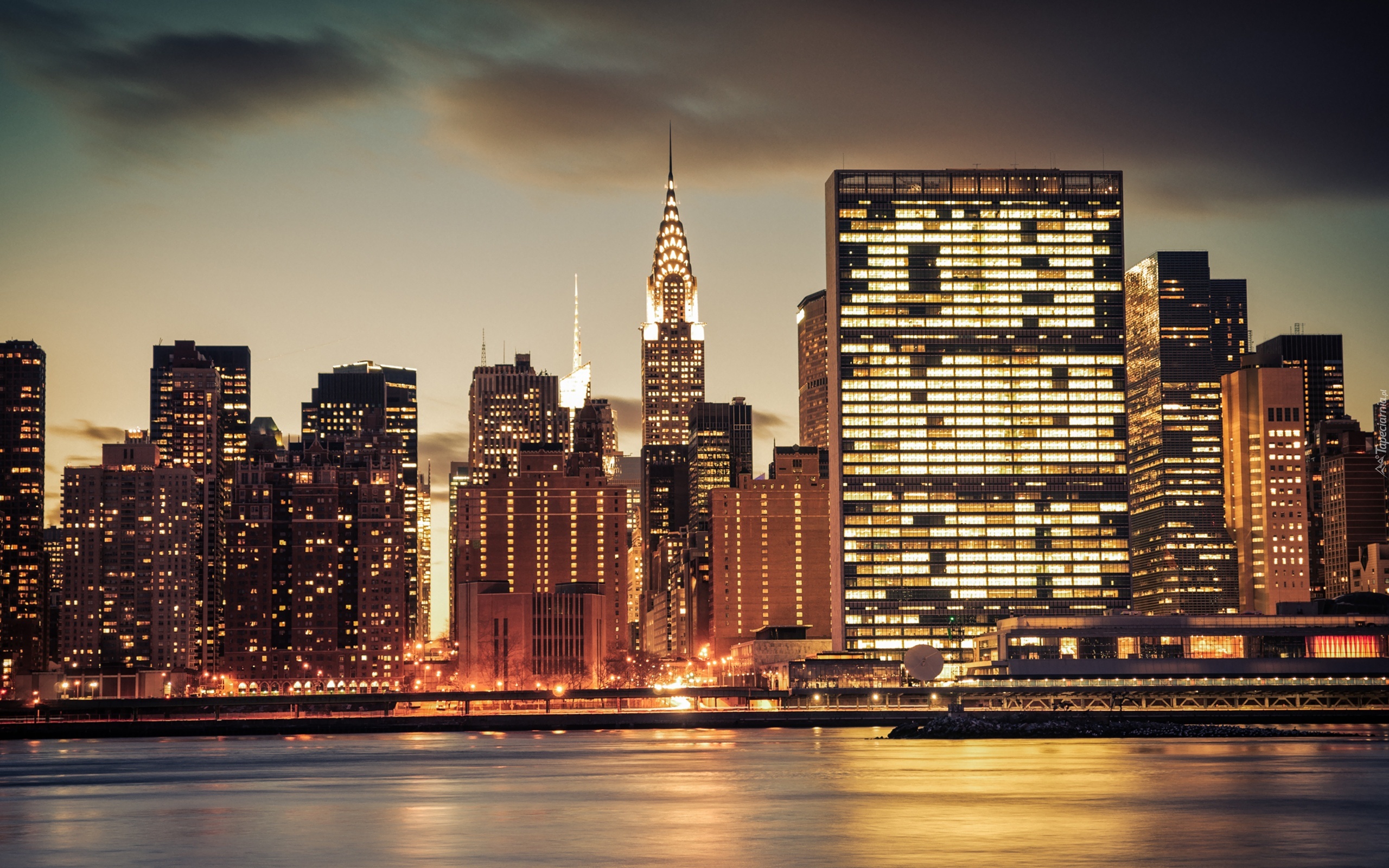 Chrysler Building, Nowy, Jork, Miasto, Nocą