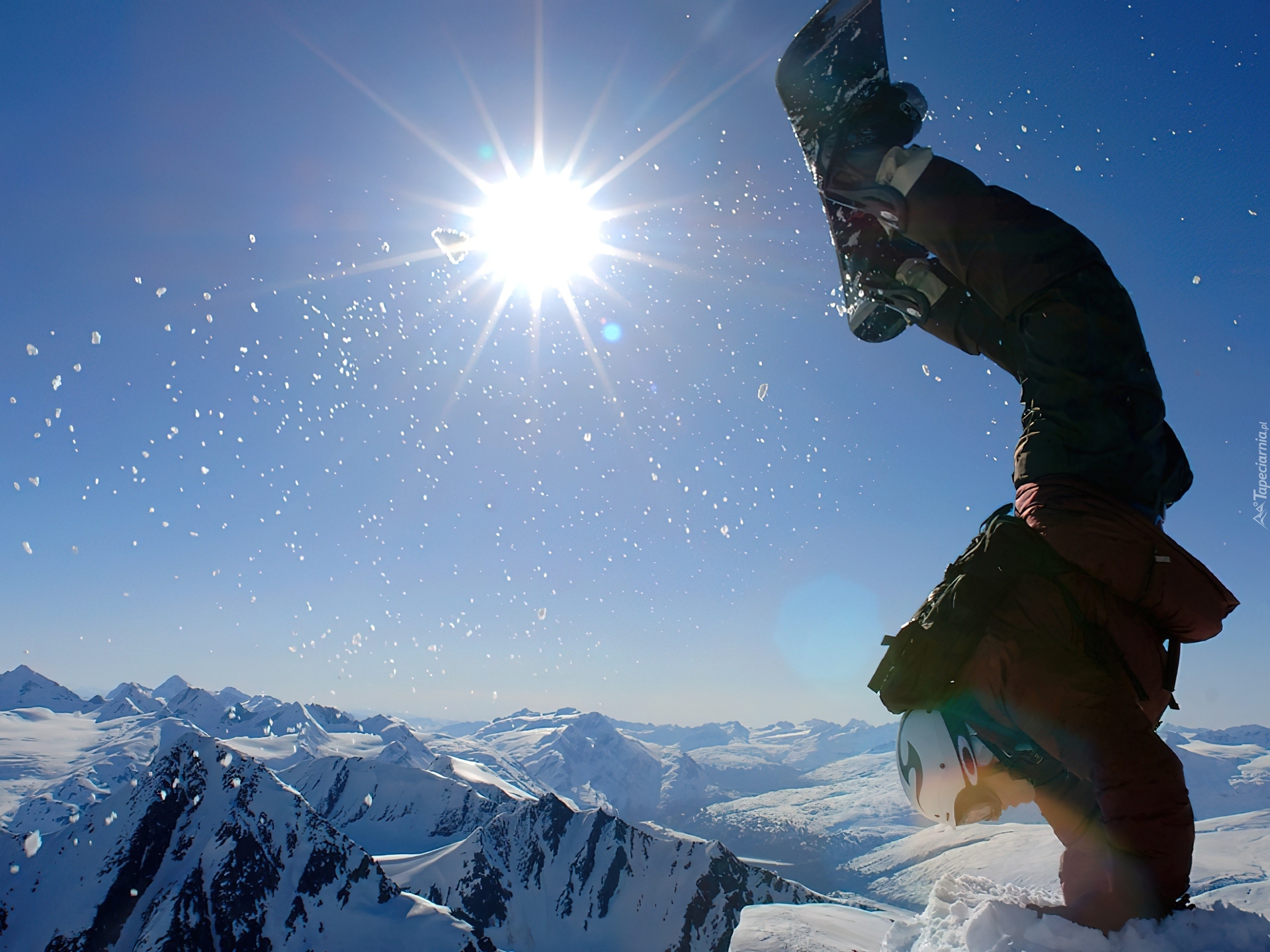 Snowbording,deska ,śnieg,góry , słońce