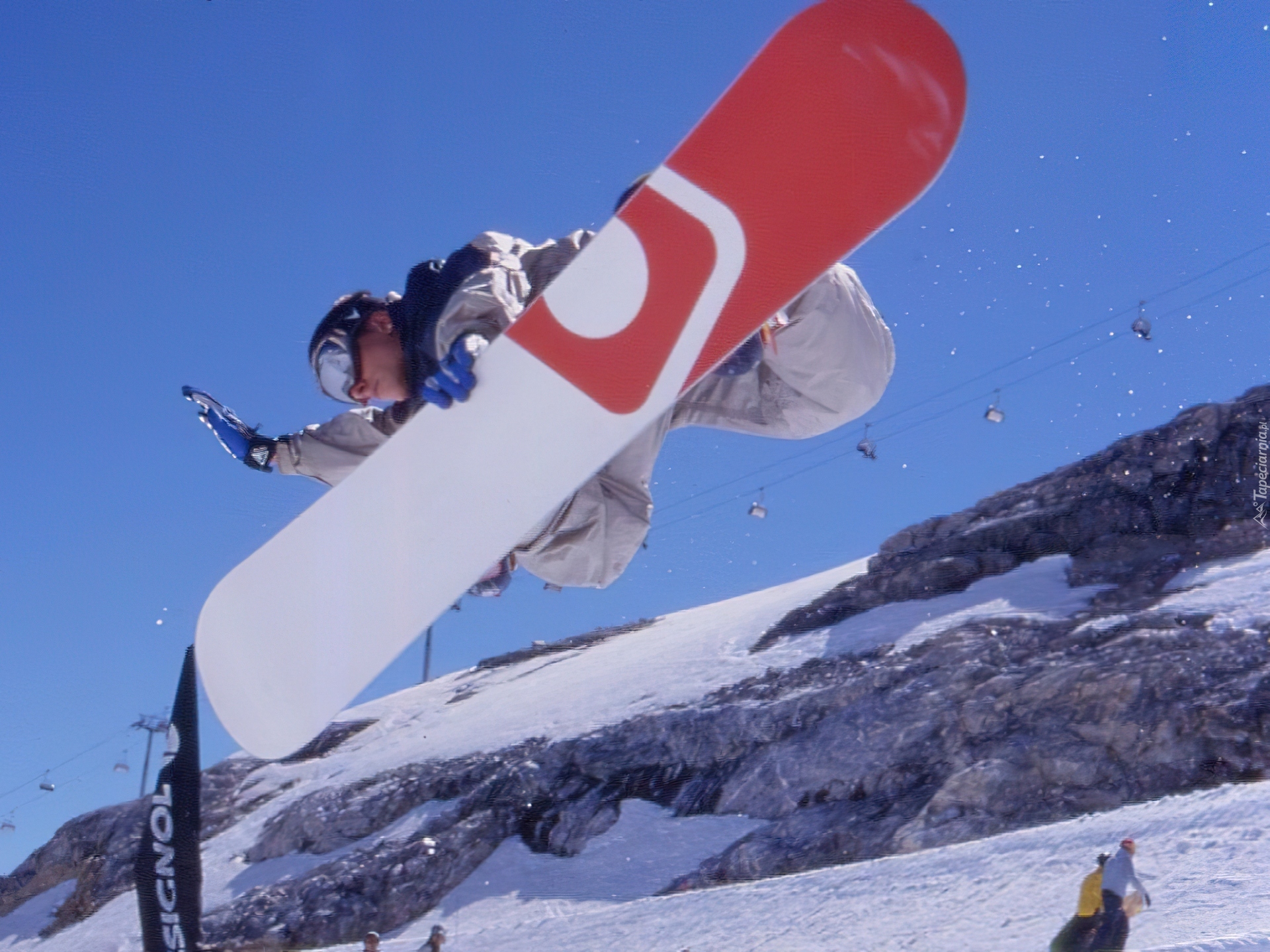 Snowbording,deska ,śnieg,snowboardzista