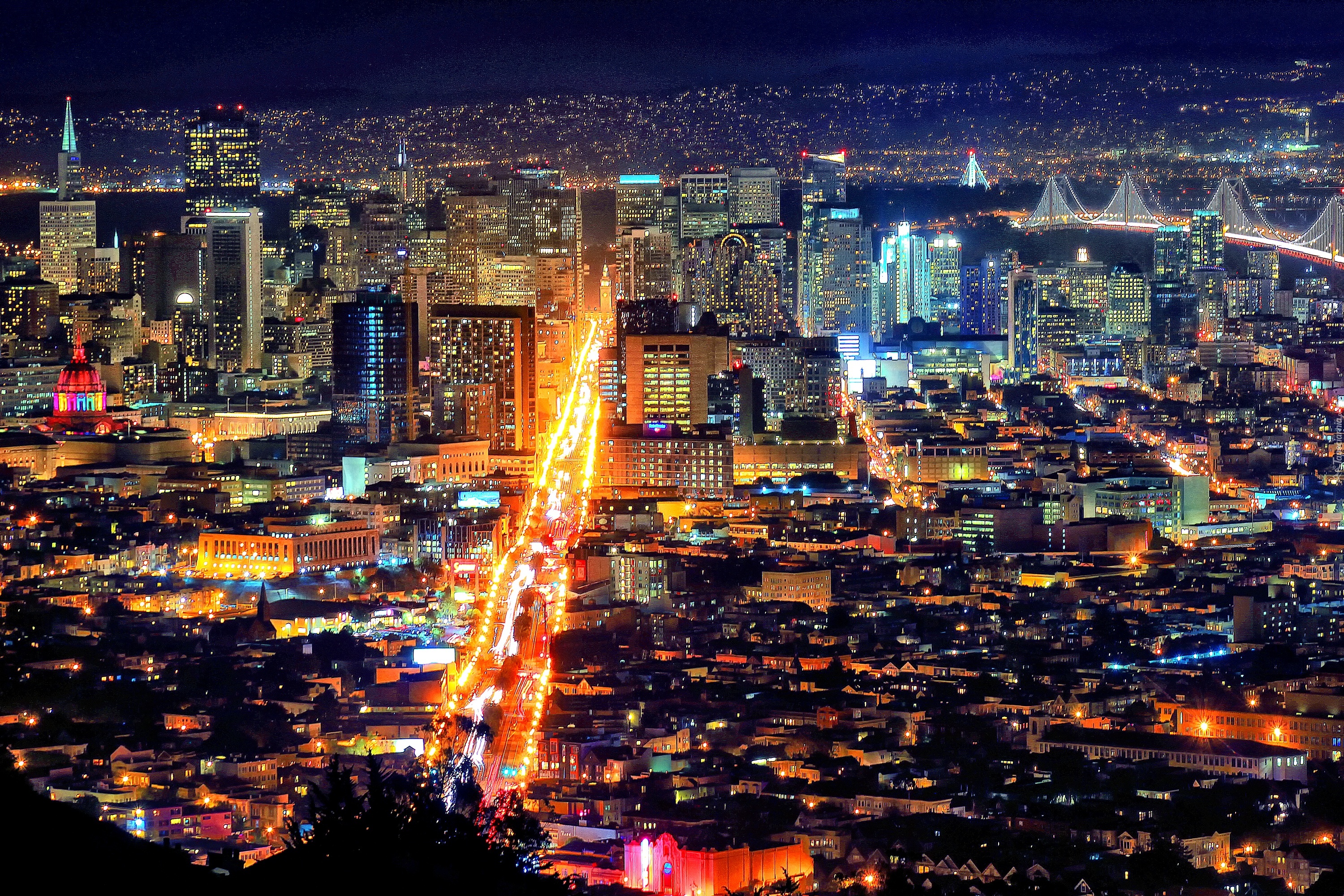 Stany Zjednoczone, Kalifornia, San Francisco, Miasto nocą