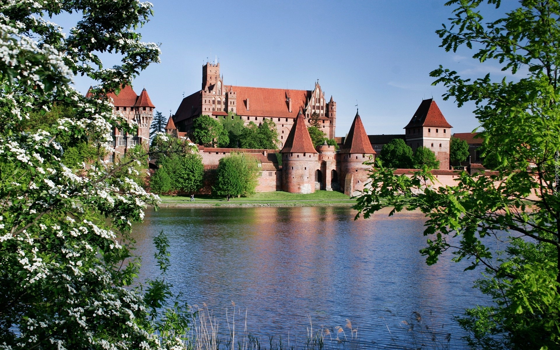 Zamek Krzyżacki, Rzeka Nogat, Malbork, Polska