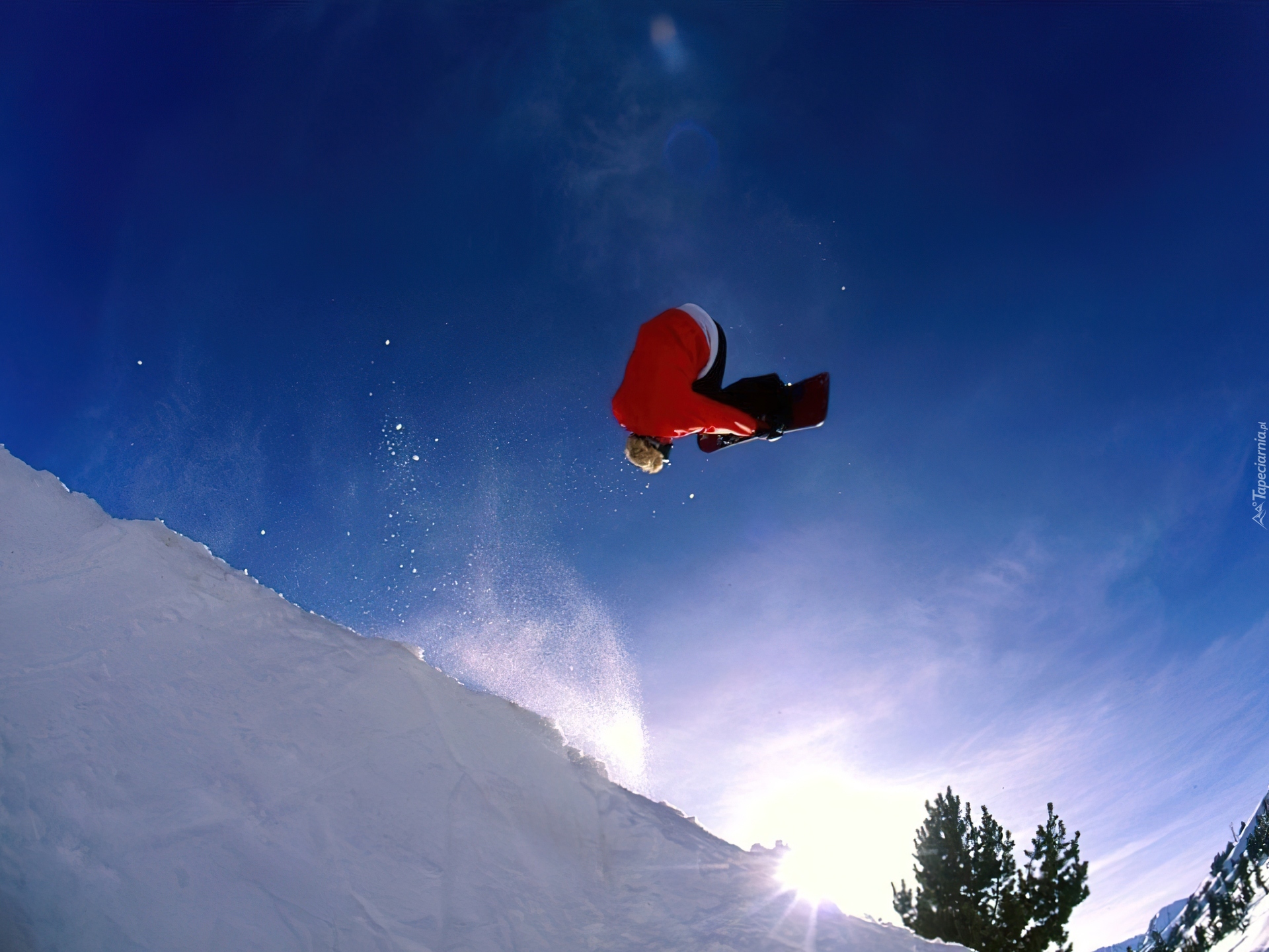 Snowbording, deska, snowboardzista, śnieg