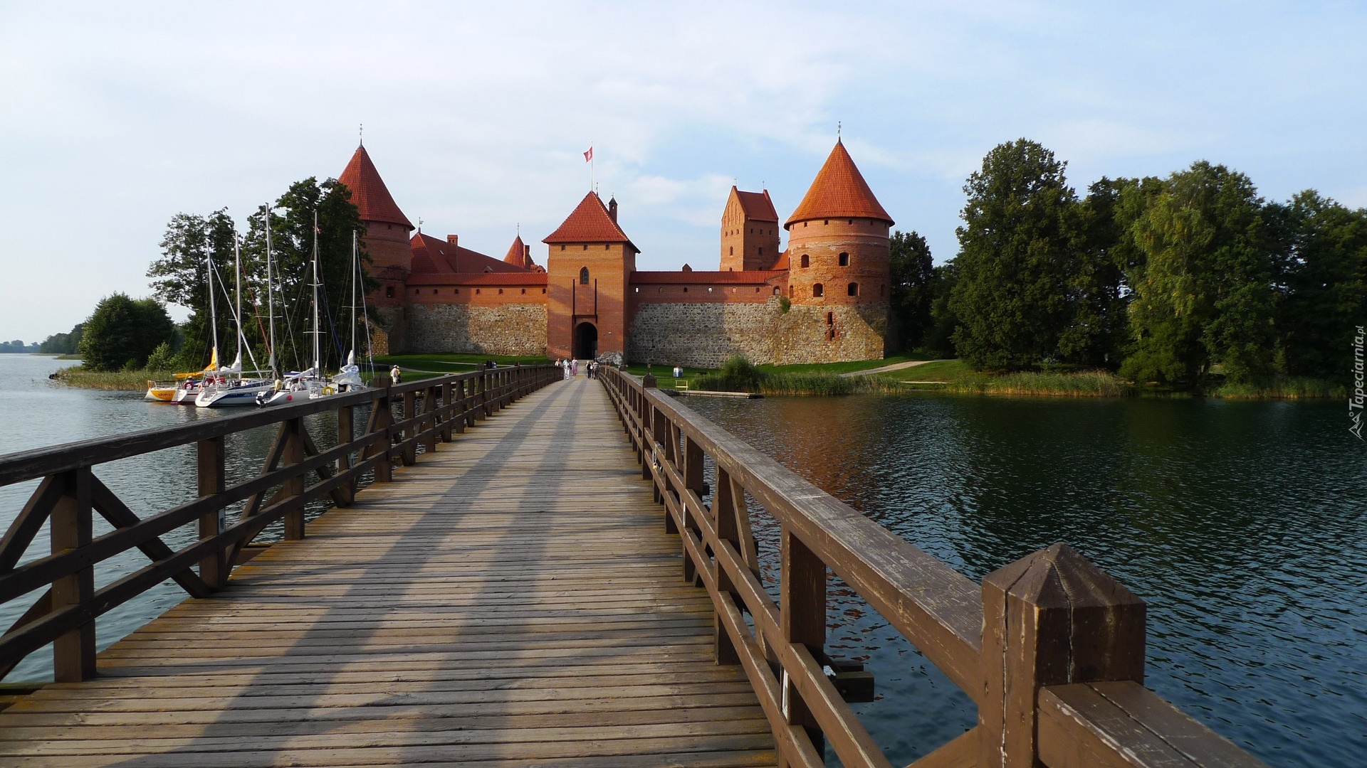 Zamek w Trokach, Troki, Litwa, Most, Jezioro
