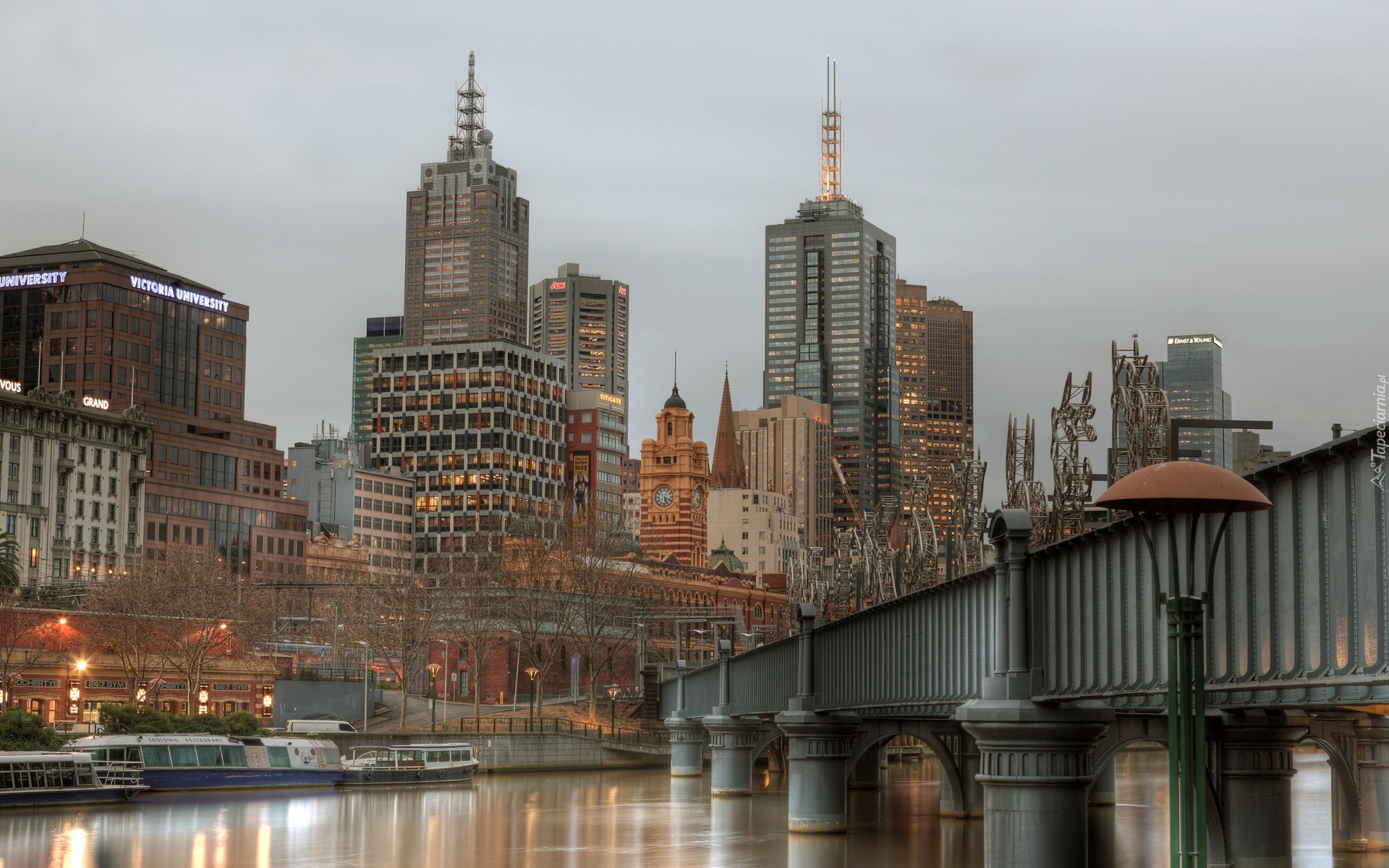Australia, Melbourne, Miasto, Rzeka, Most