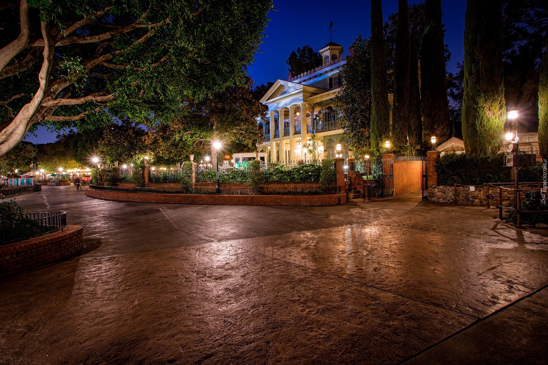 USA, Disneyland, Anaheim,  Miasto, Noc, Kalifornia, HDR